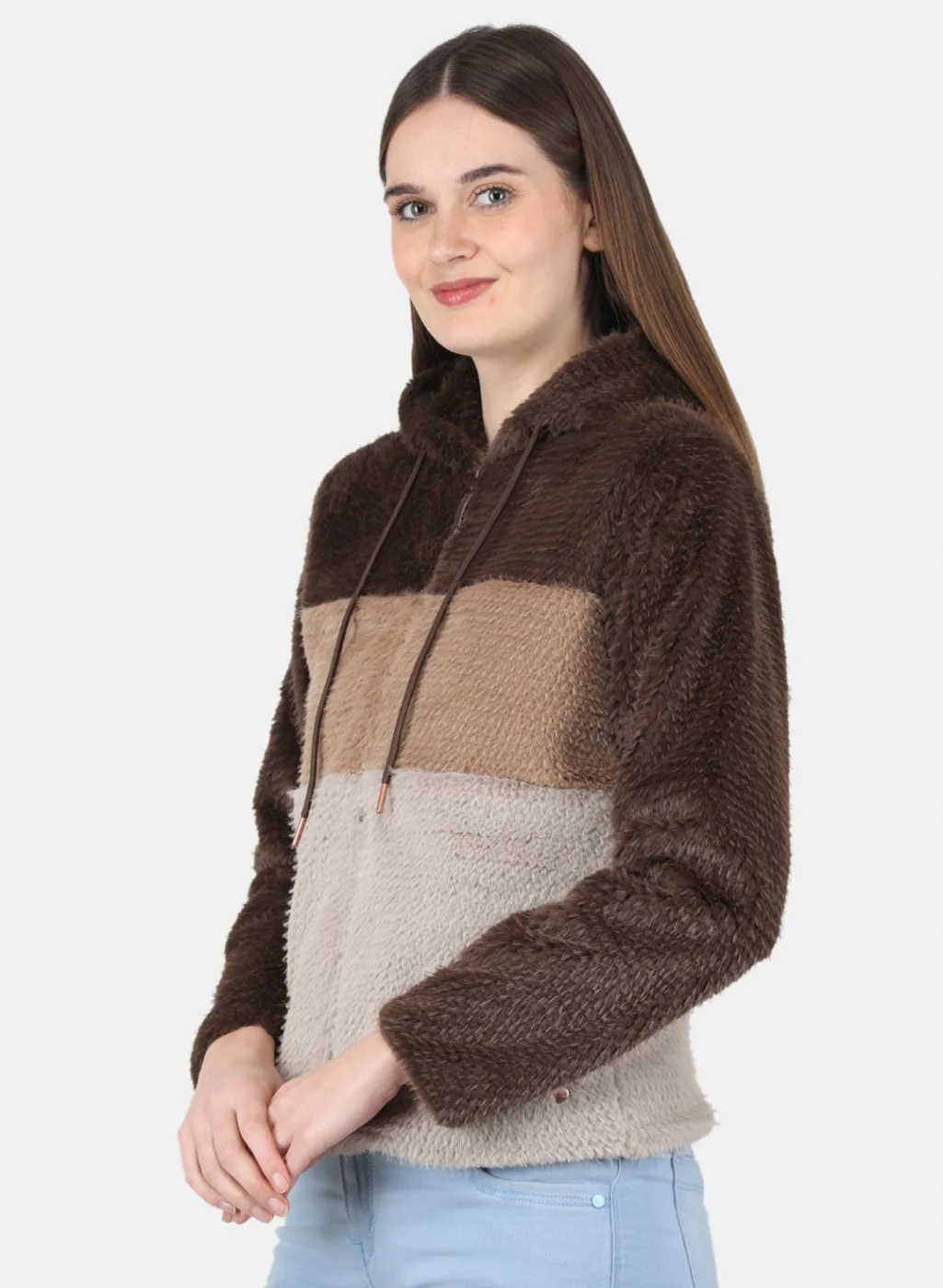 Women Brown Printed Jacket - Image 2