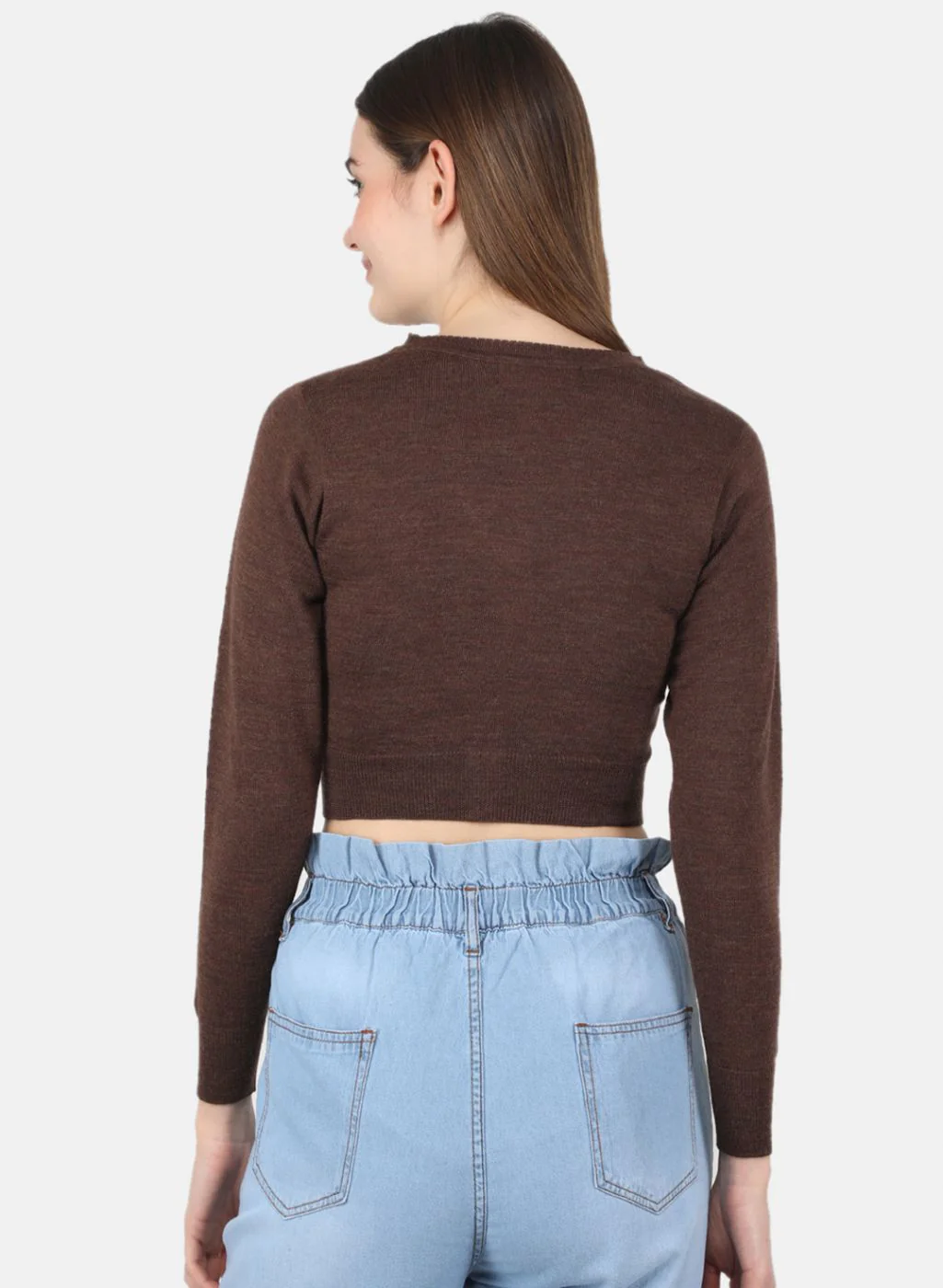 Women Brown Solid Blouse - Image 3