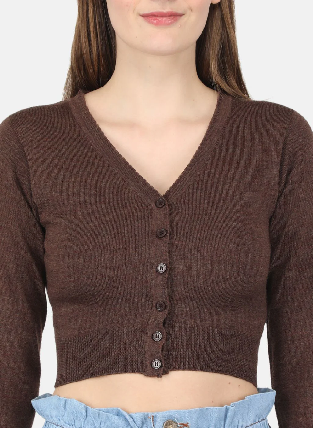 Women Brown Solid Blouse - Image 5