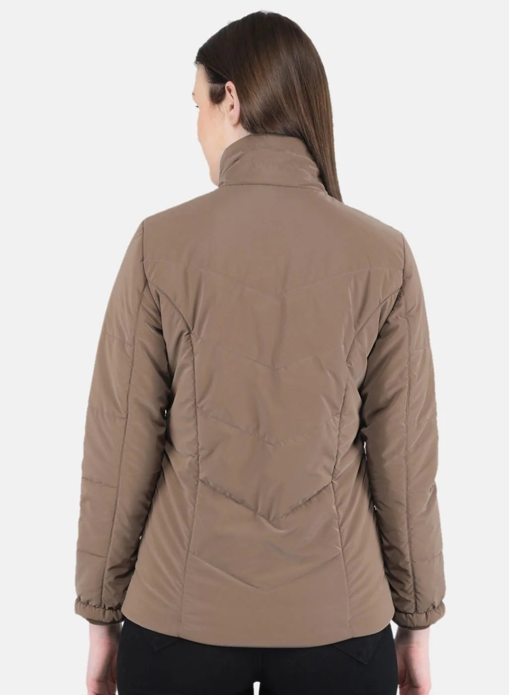 Women Brown Solid Jacket - Image 3