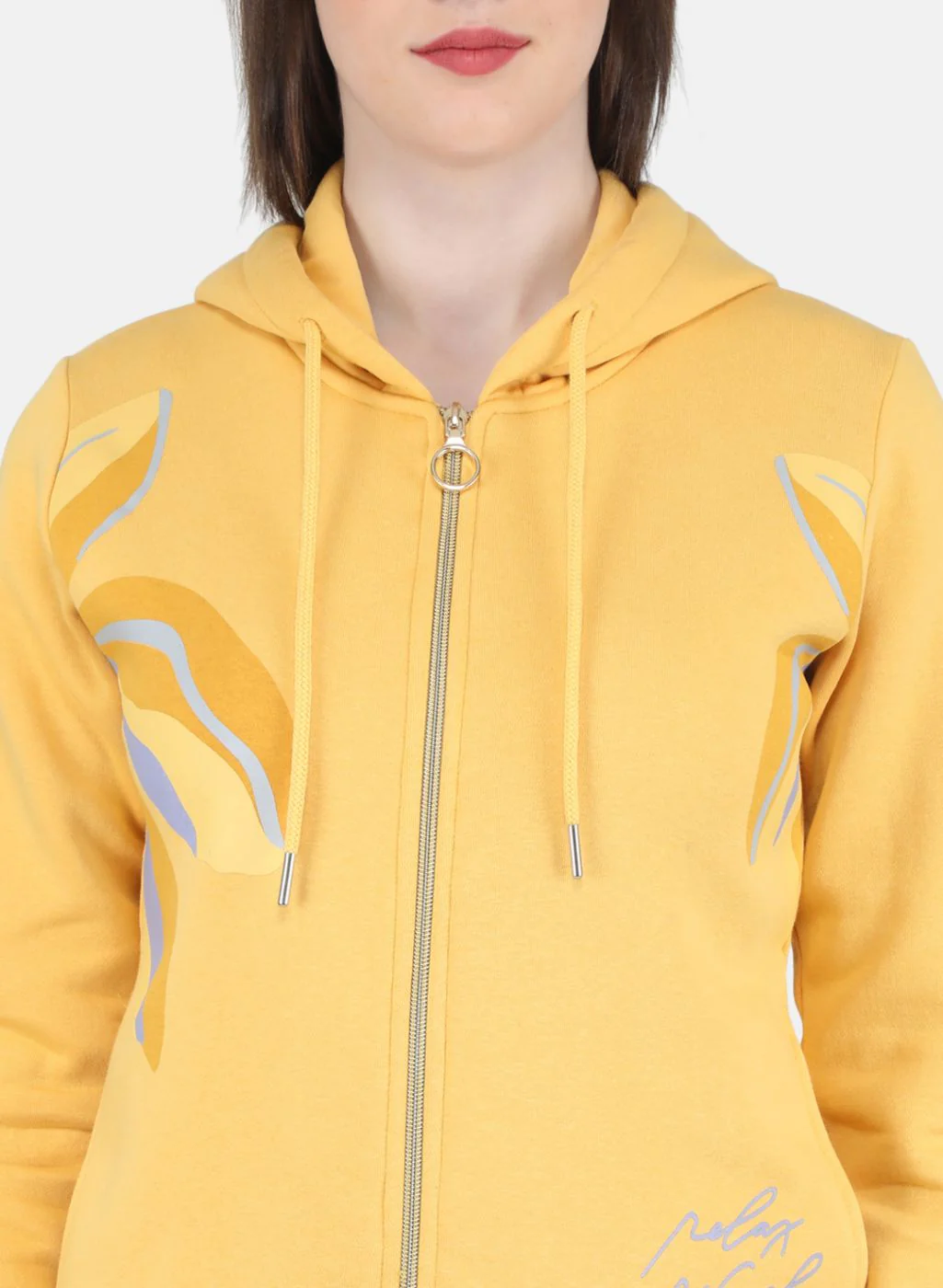 Women Gold Printed Sweatshirt - Image 5