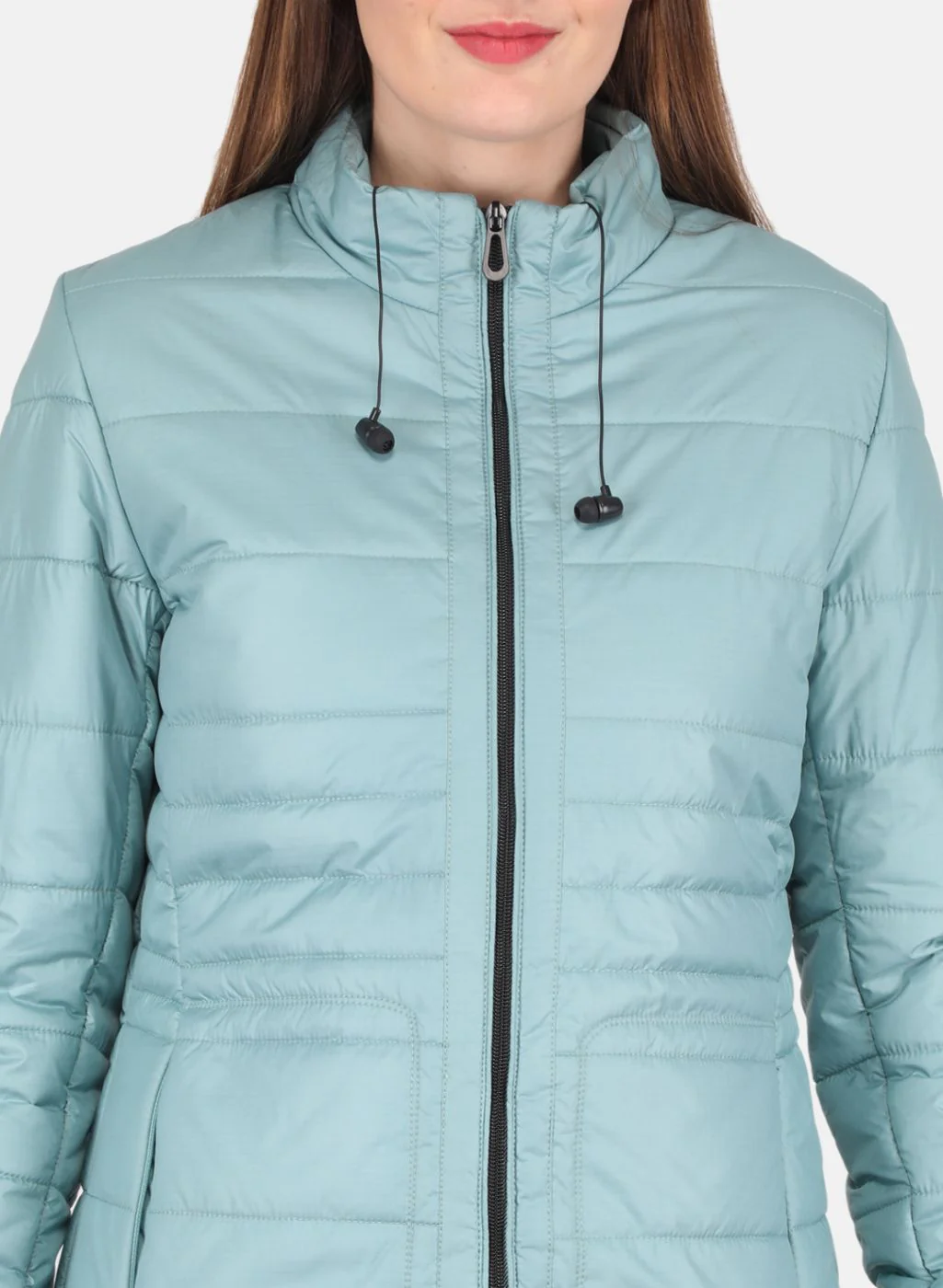 Women Green Check Jacket - Image 5