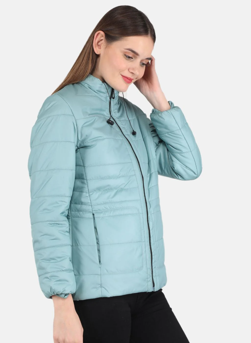 Women Green Check Jacket - Image 6