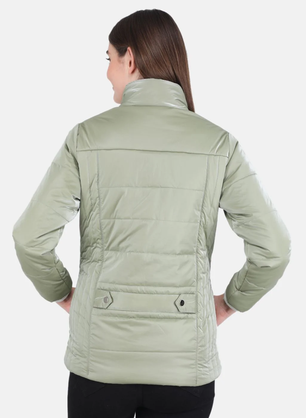 Women Green Printed Jacket - Image 3