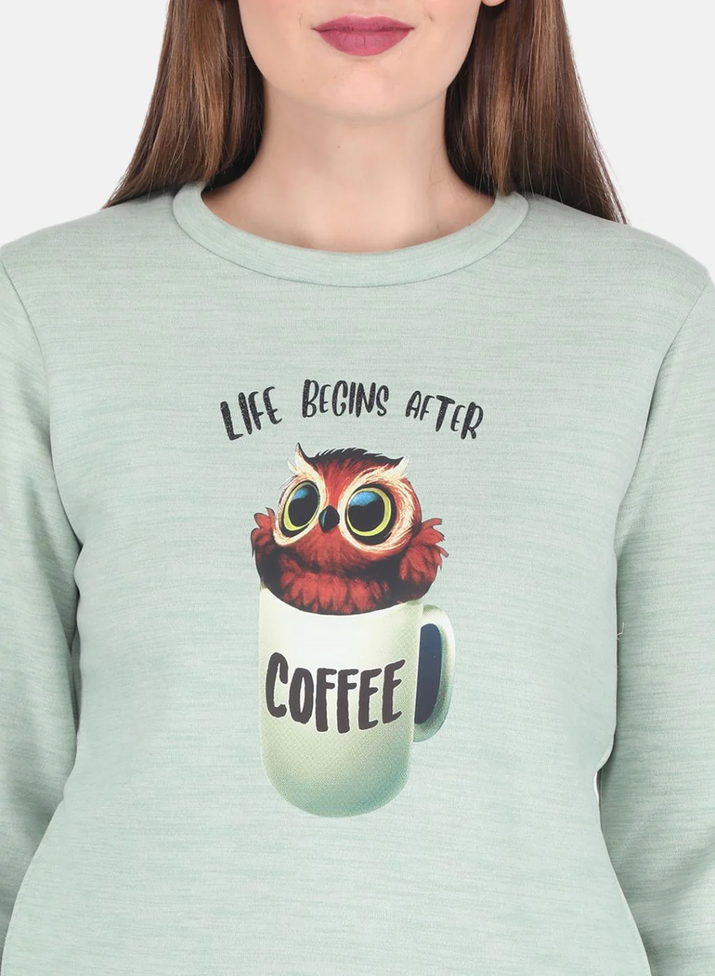 Women Green Printed Sweatshirt - Image 5