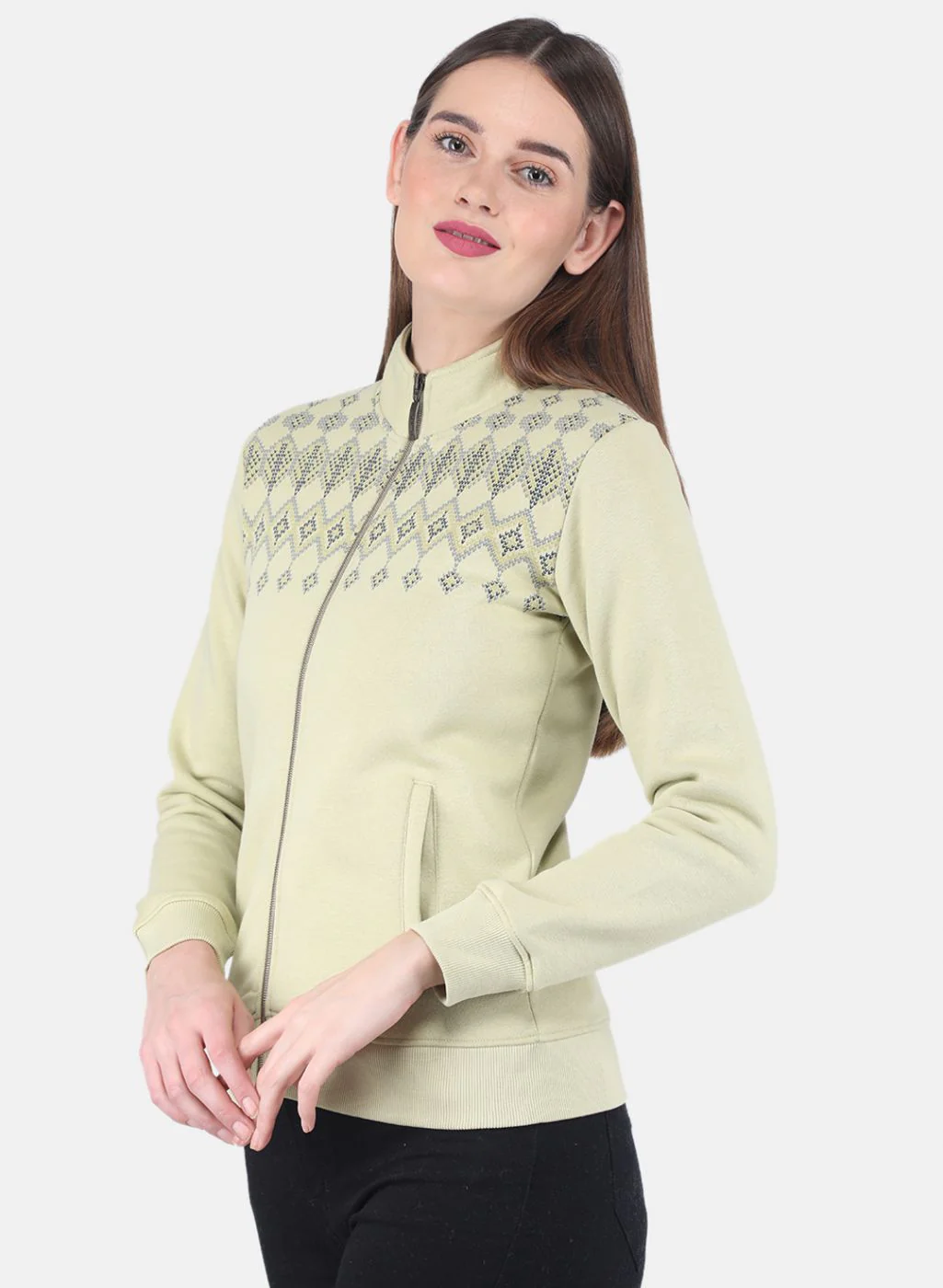 Women Green Printed Sweatshirt - Image 2