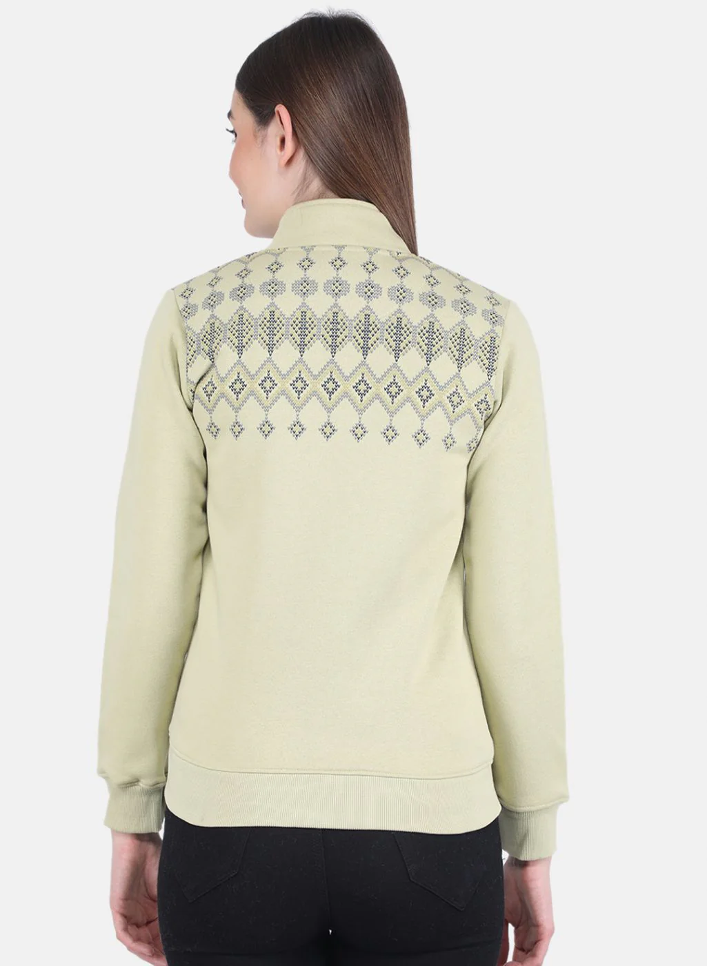 Women Green Printed Sweatshirt - Image 3