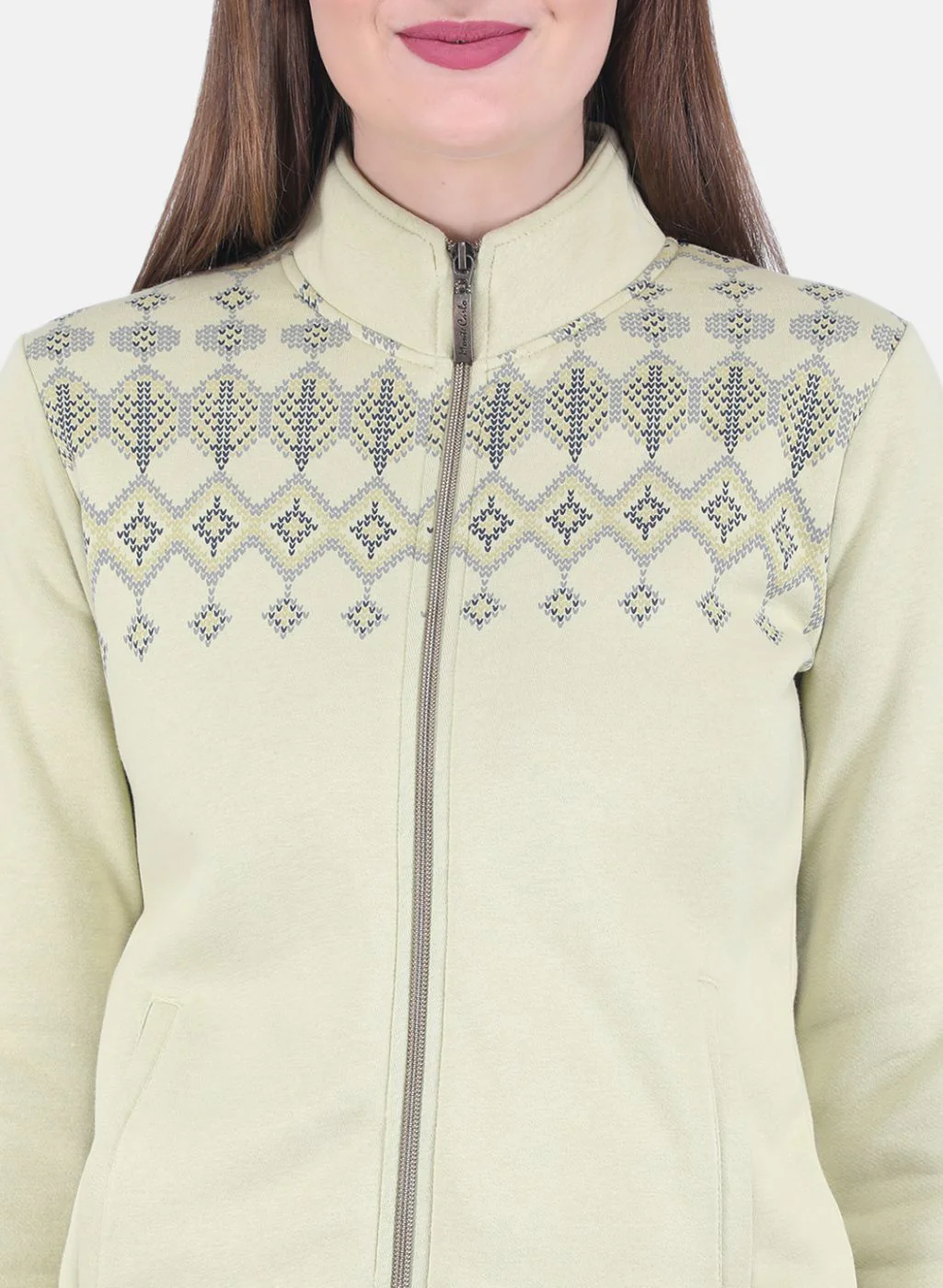 Women Green Printed Sweatshirt - Image 5