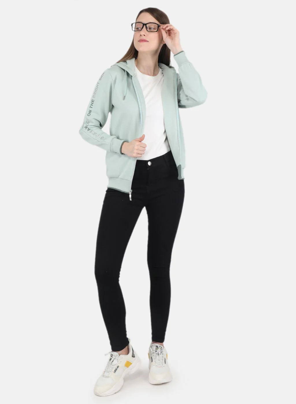 Women Green Printed Sweatshirt - Image 4