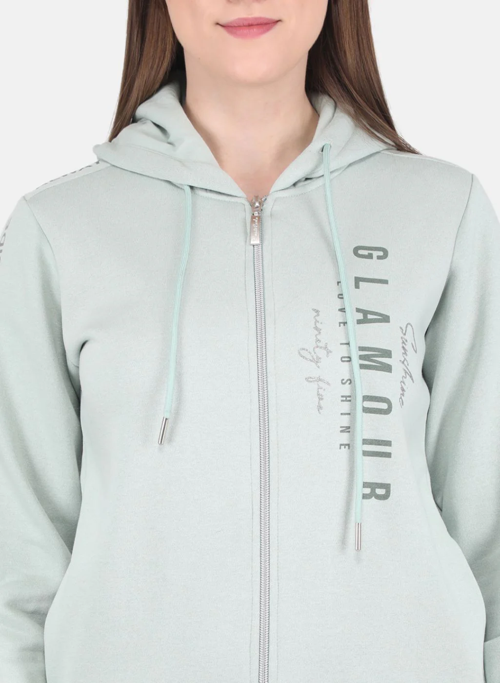 Women Green Printed Sweatshirt - Image 5