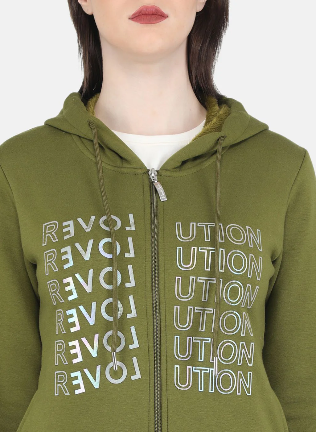 Women Green Printed Sweatshirt - Image 5