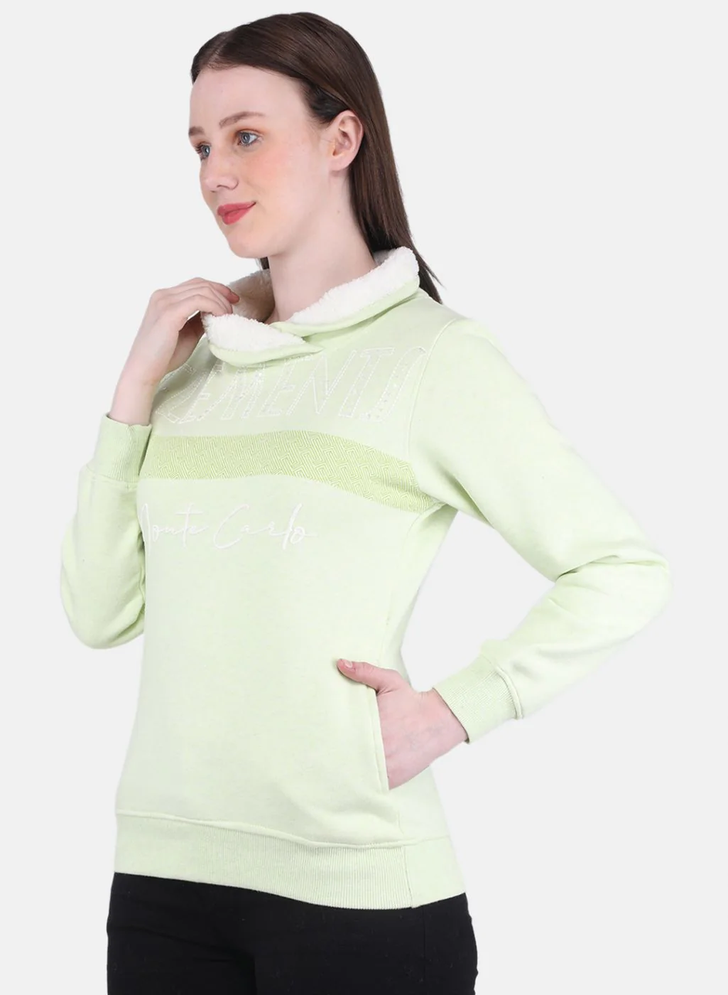 Women Green Printed Sweatshirt - Image 2