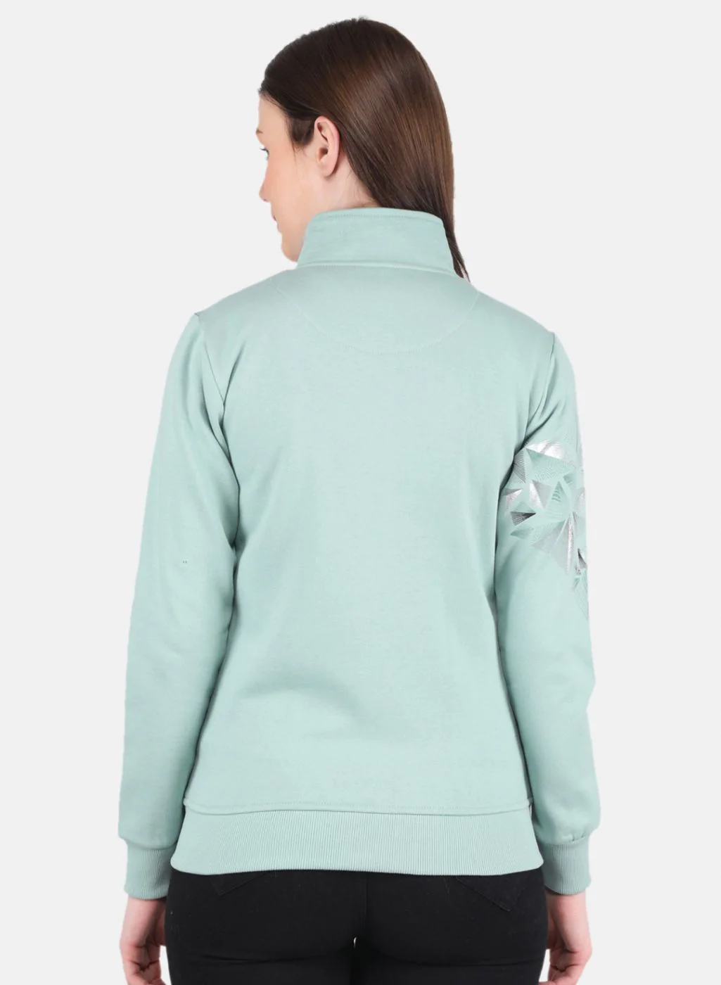 Women Green Printed Sweatshirt - Image 3
