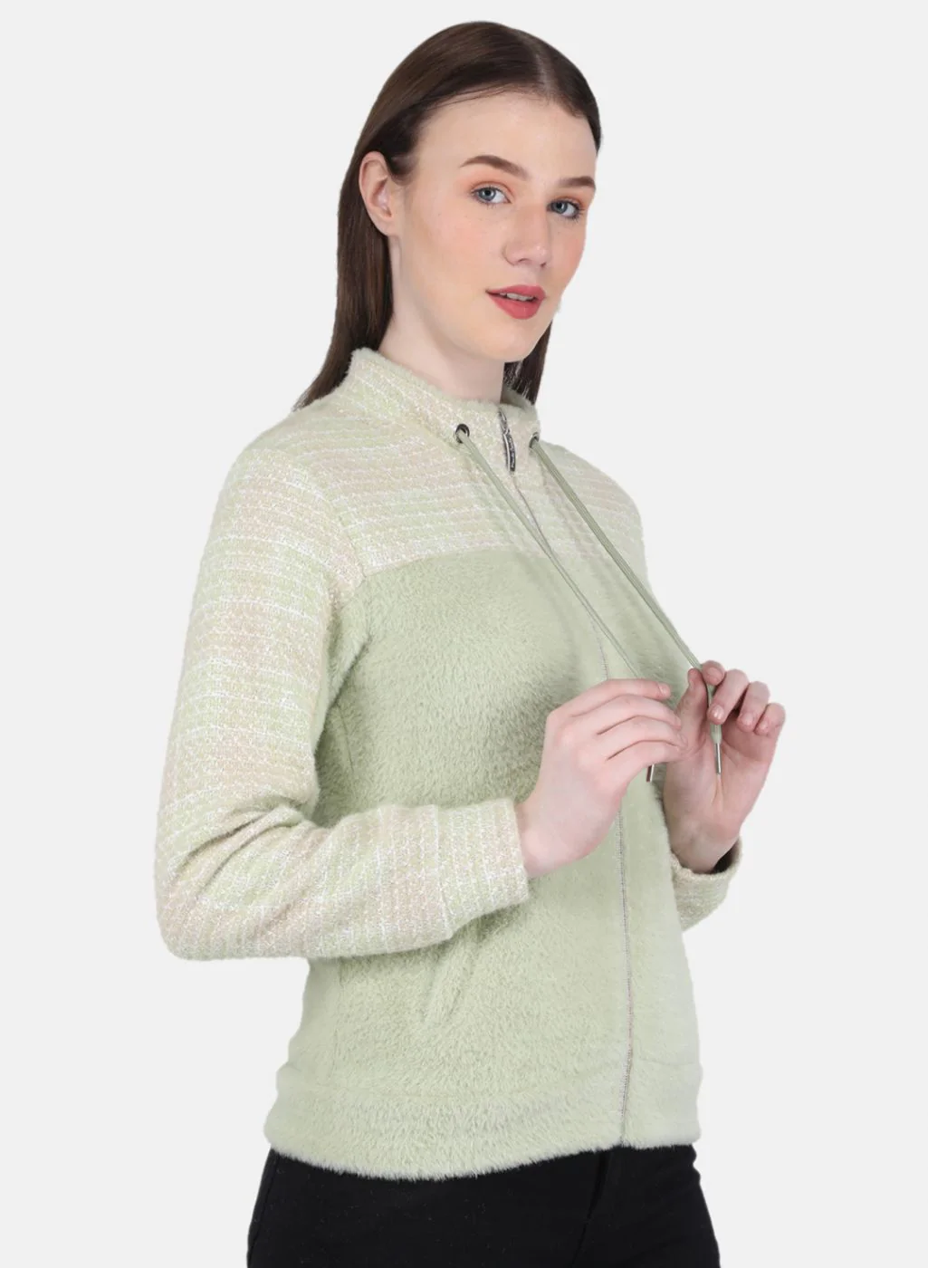 Women Green Printed Sweatshirt - Image 6