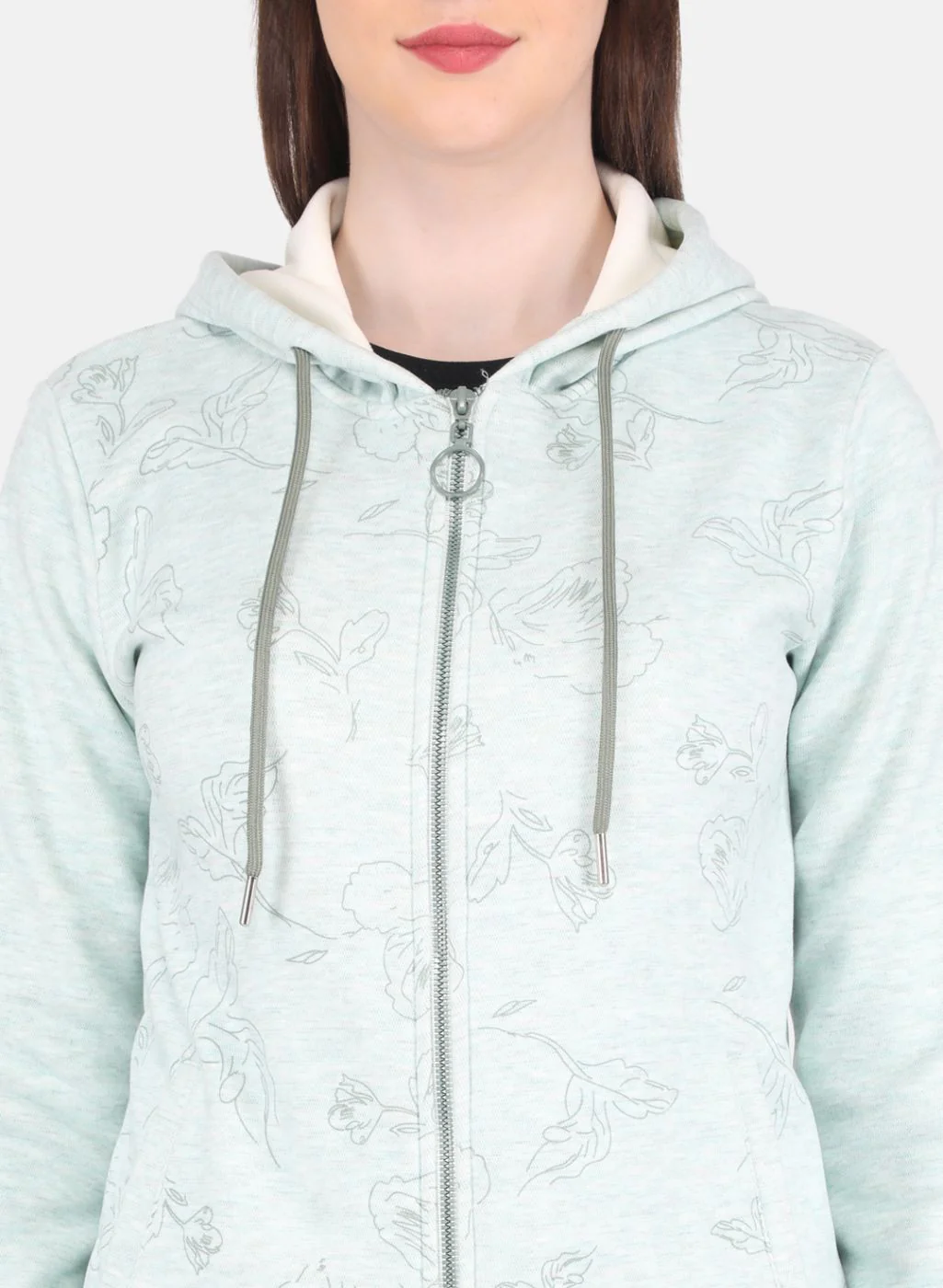 Women Green Printed Sweatshirt - Image 5