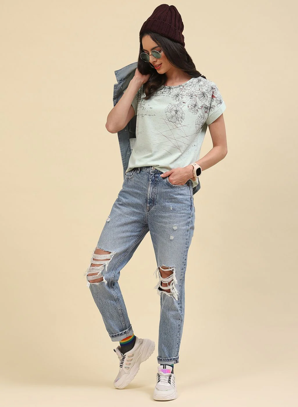 Women Green Printed Top