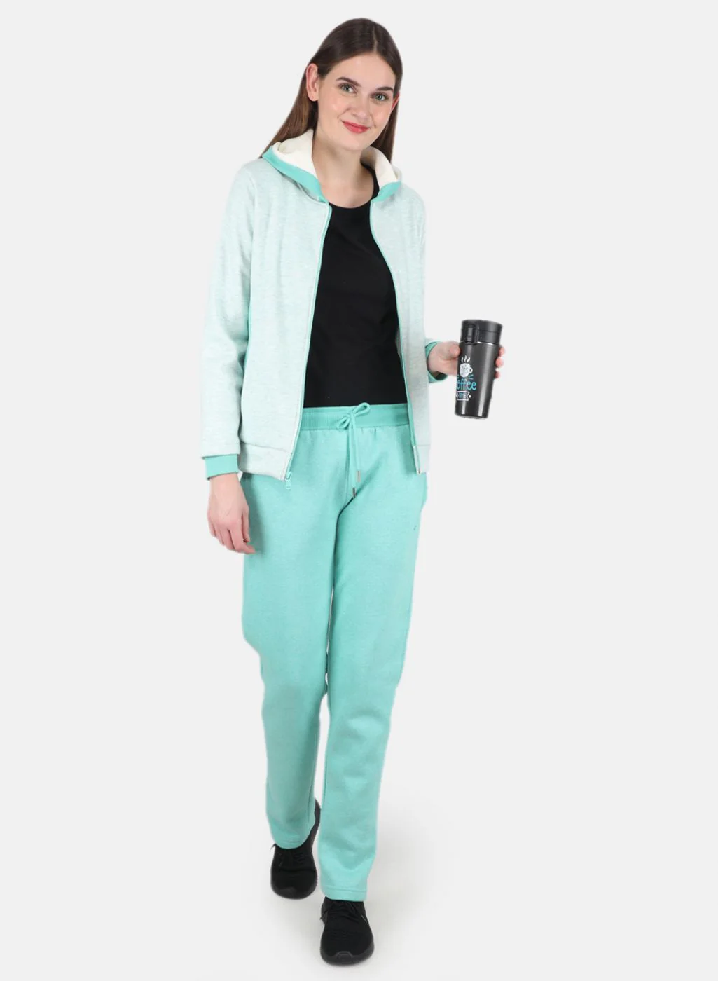 Women Green Printed Tracksuit - Image 4