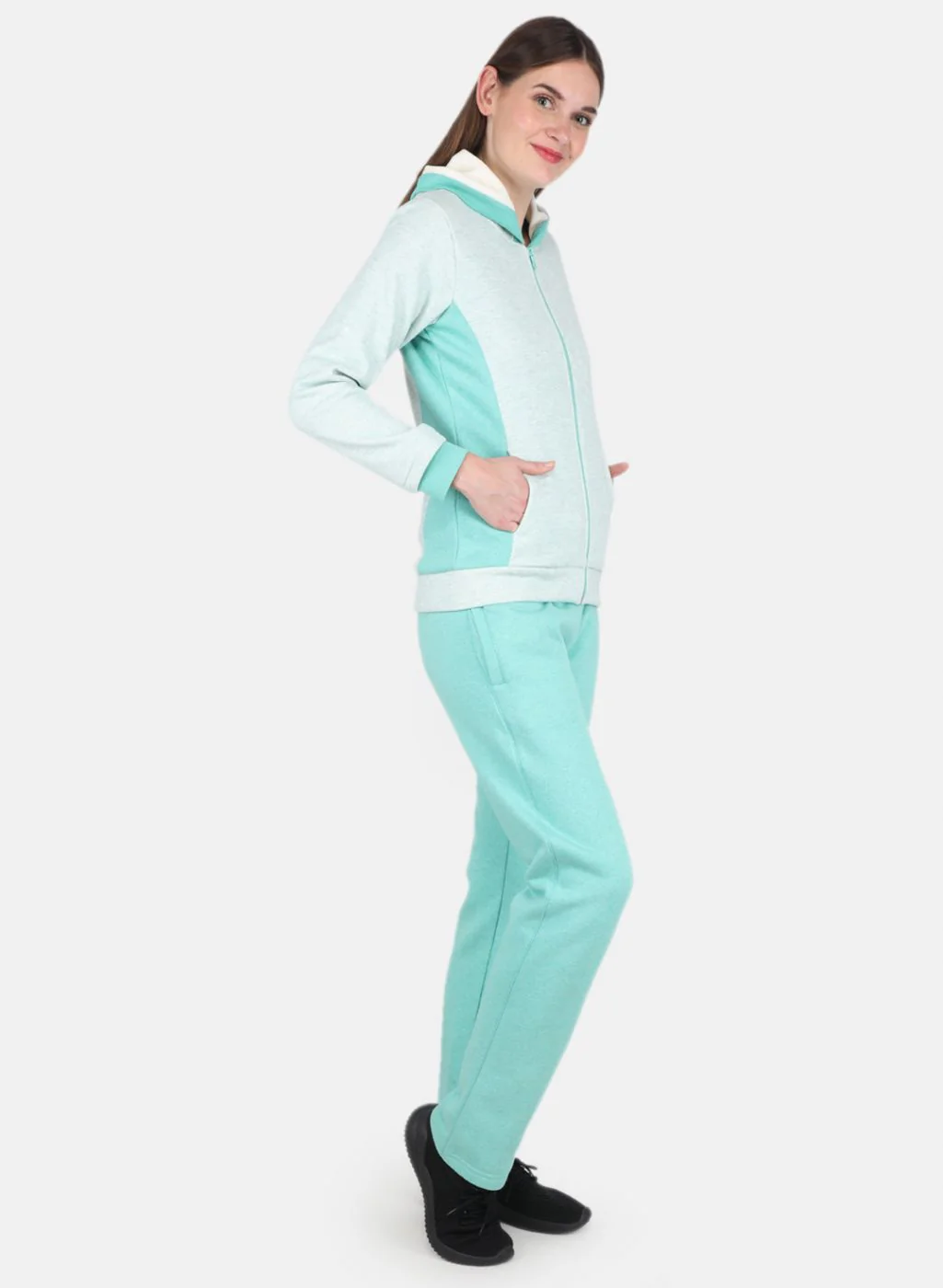 Women Green Printed Tracksuit - Image 7