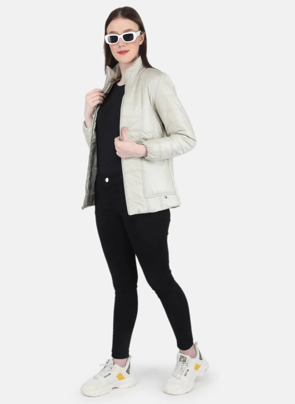 Women Green Solid Jacket - Image 4