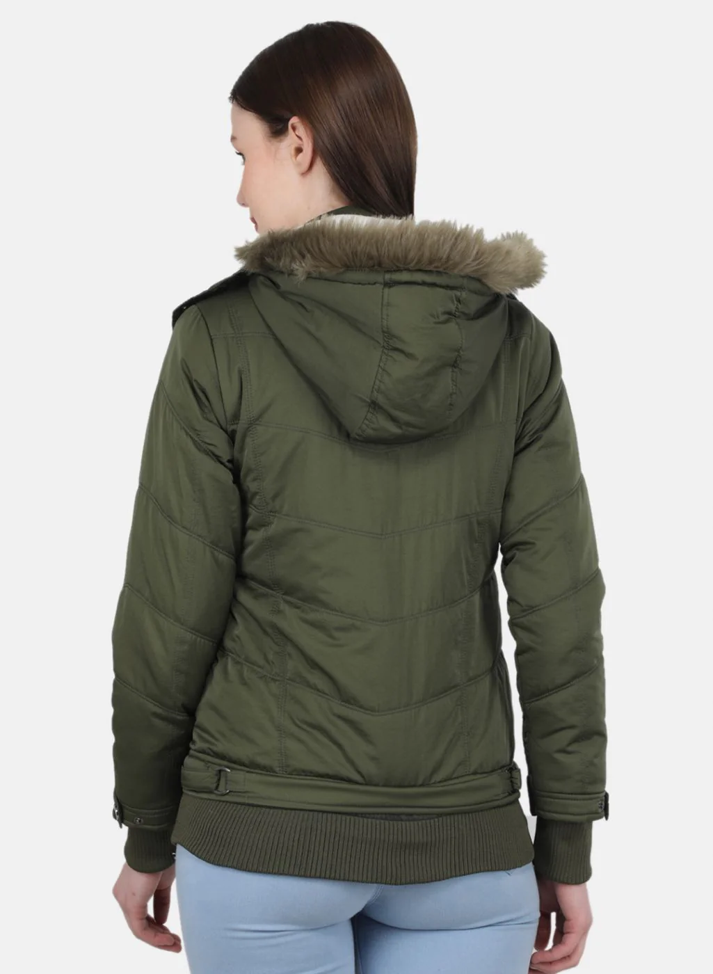 Women Green Solid Jacket - Image 3