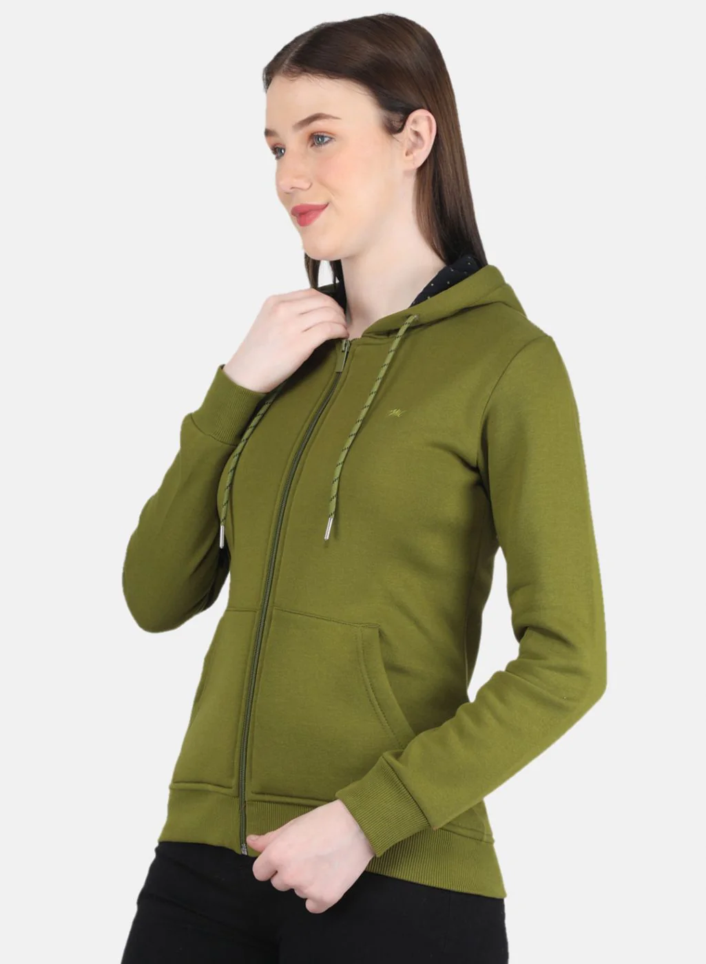 Women Green Solid Sweatshirt - Image 2