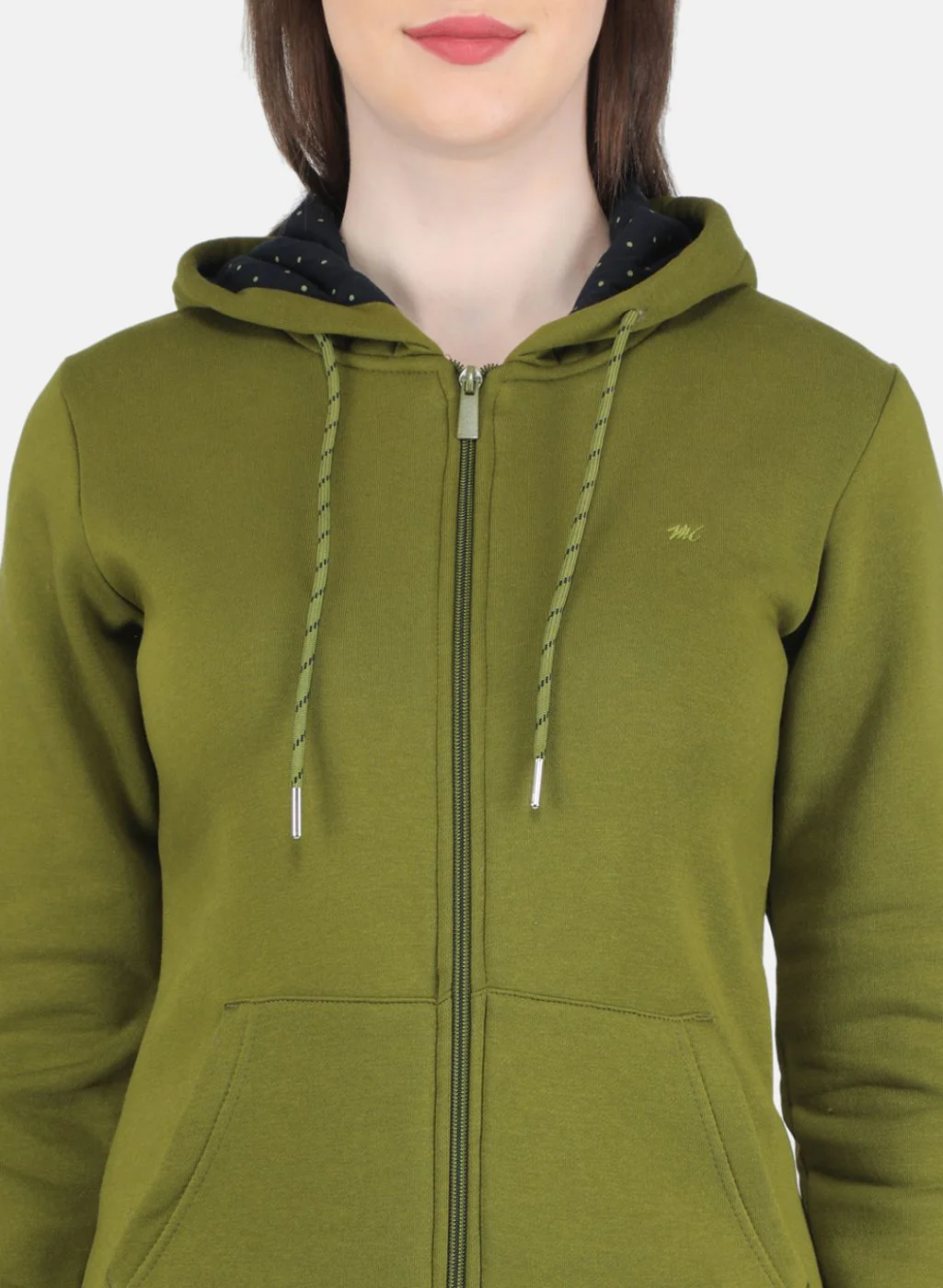 Women Green Solid Sweatshirt - Image 5