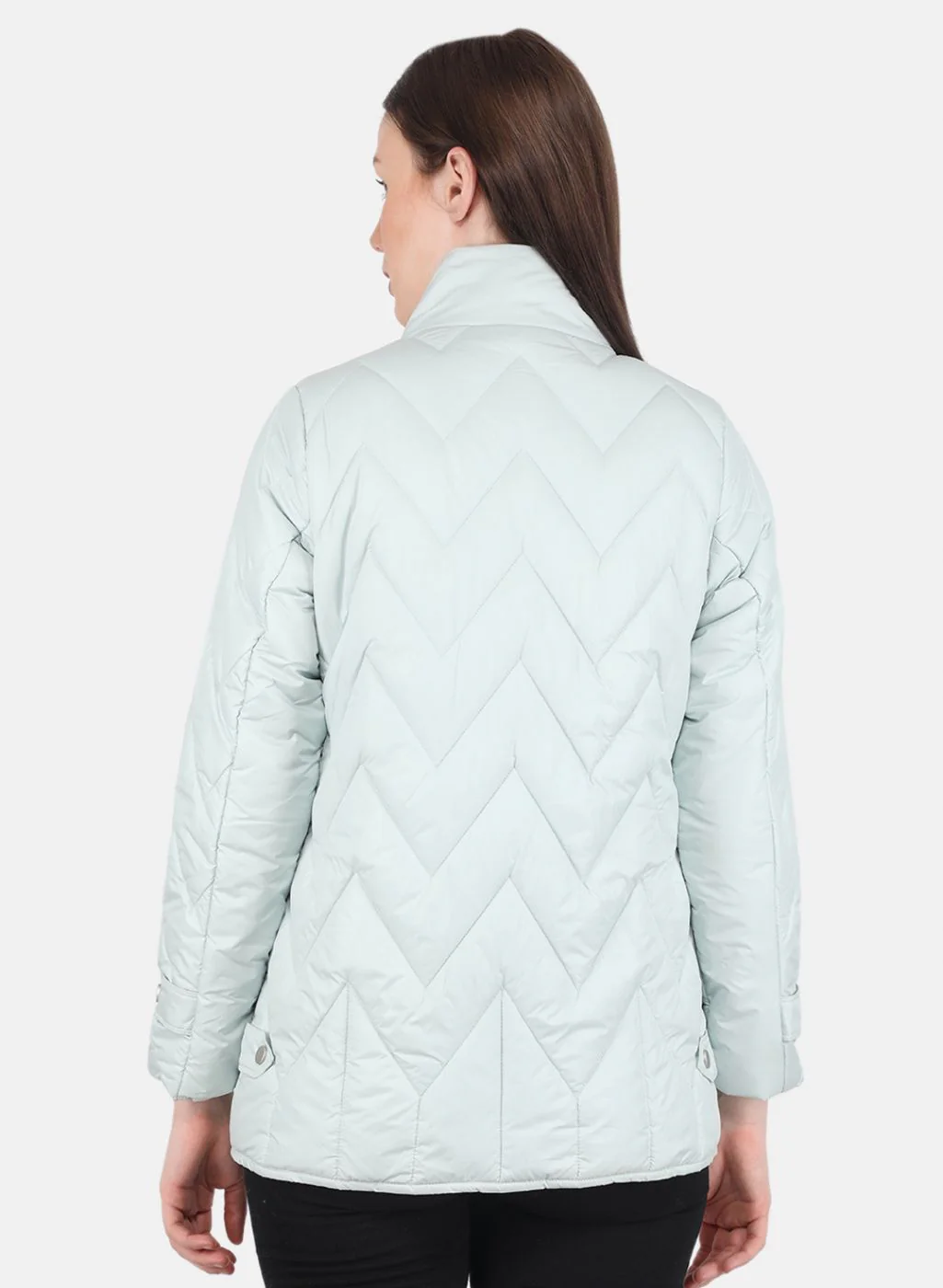Women Green Stripe Jacket - Image 3