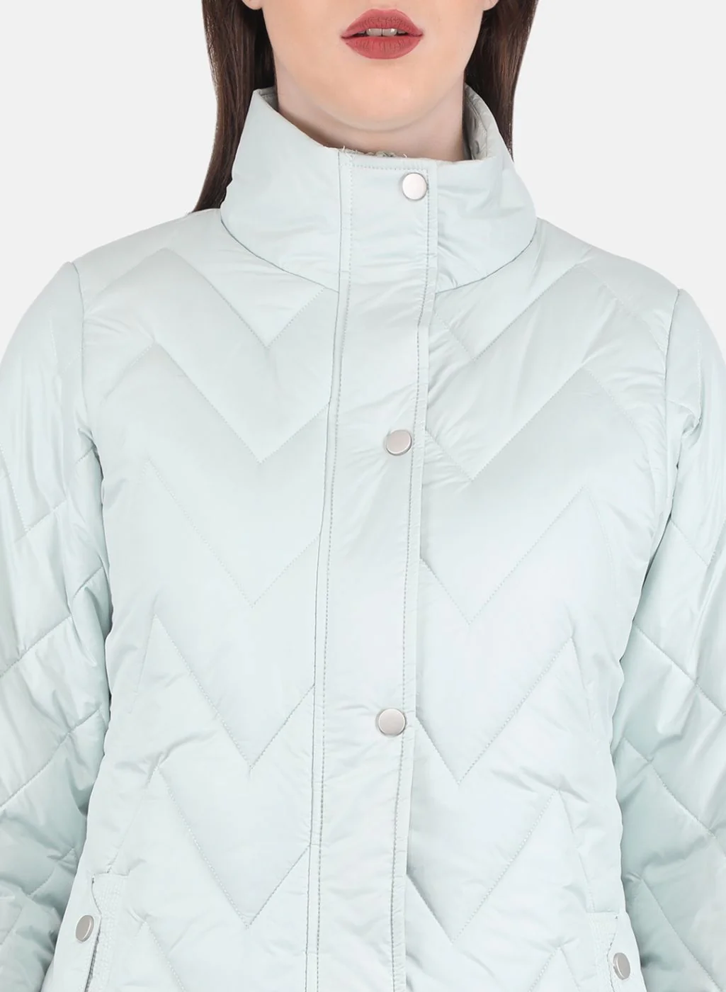 Women Green Stripe Jacket - Image 5