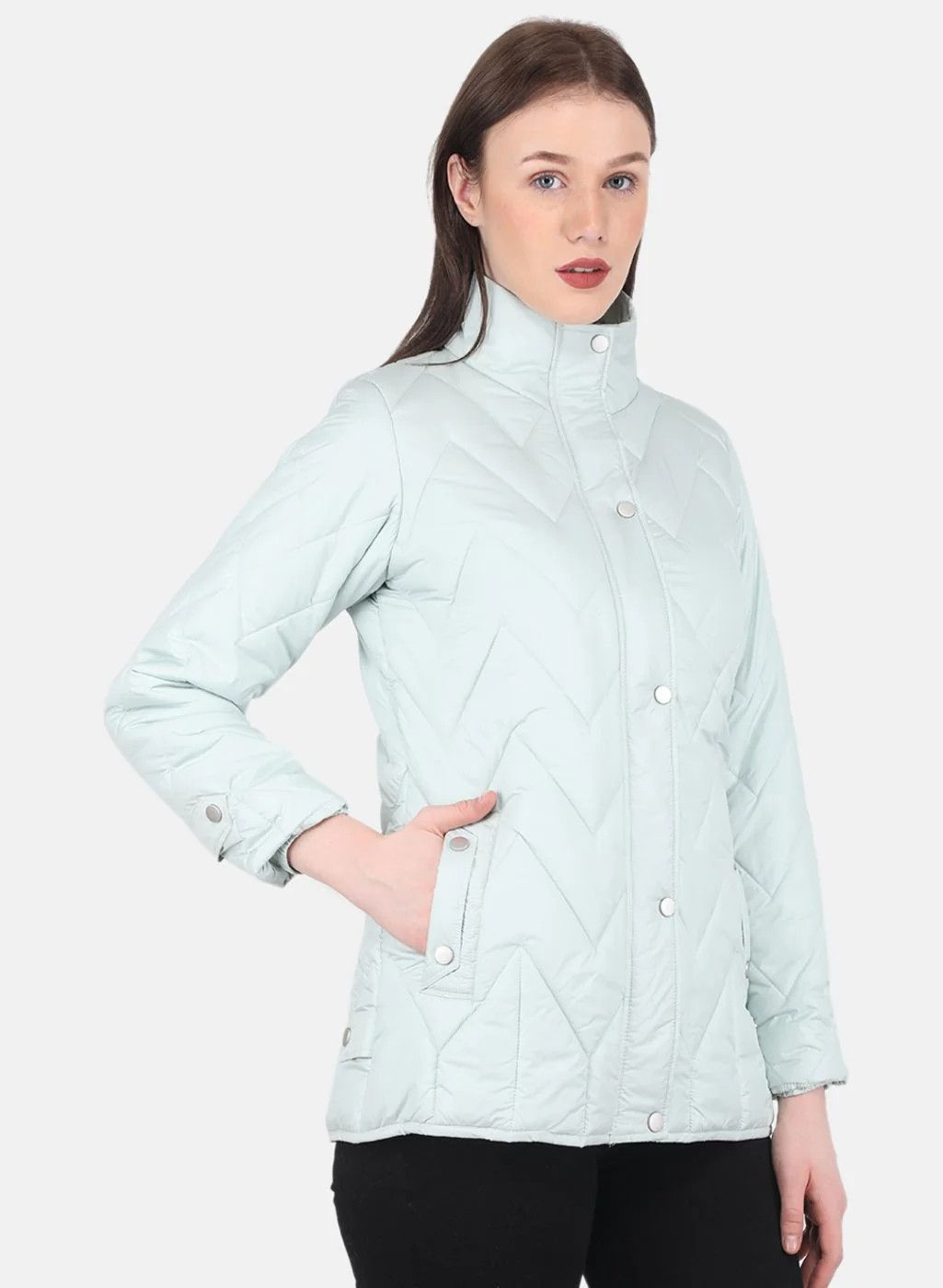 Women Green Stripe Jacket - Image 6
