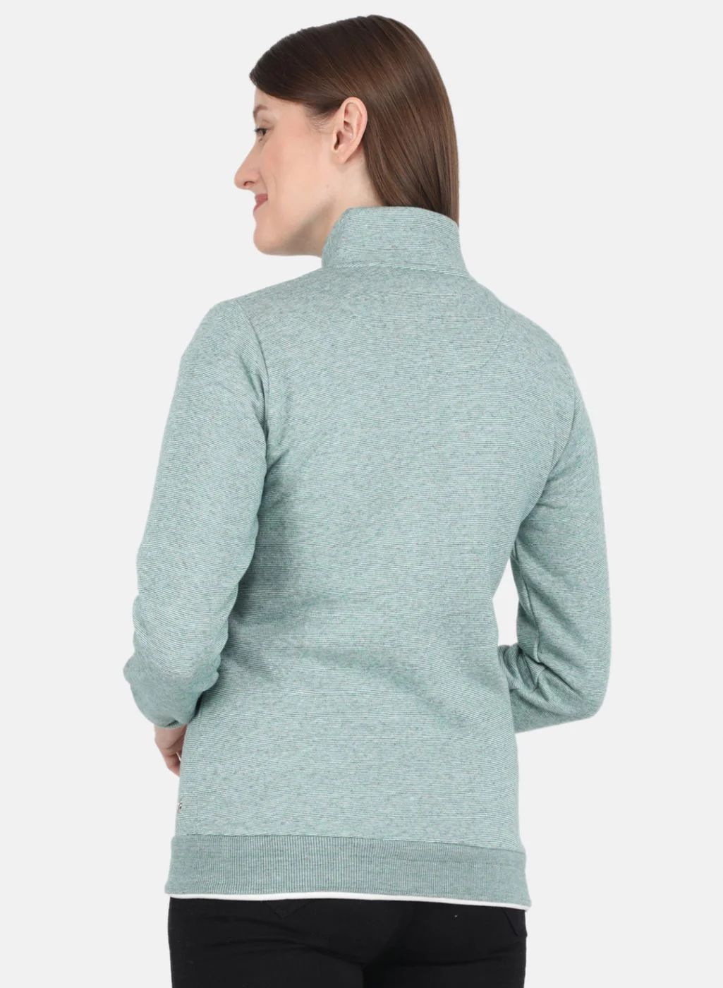 Women Green Stripe Sweatshirt - Image 3