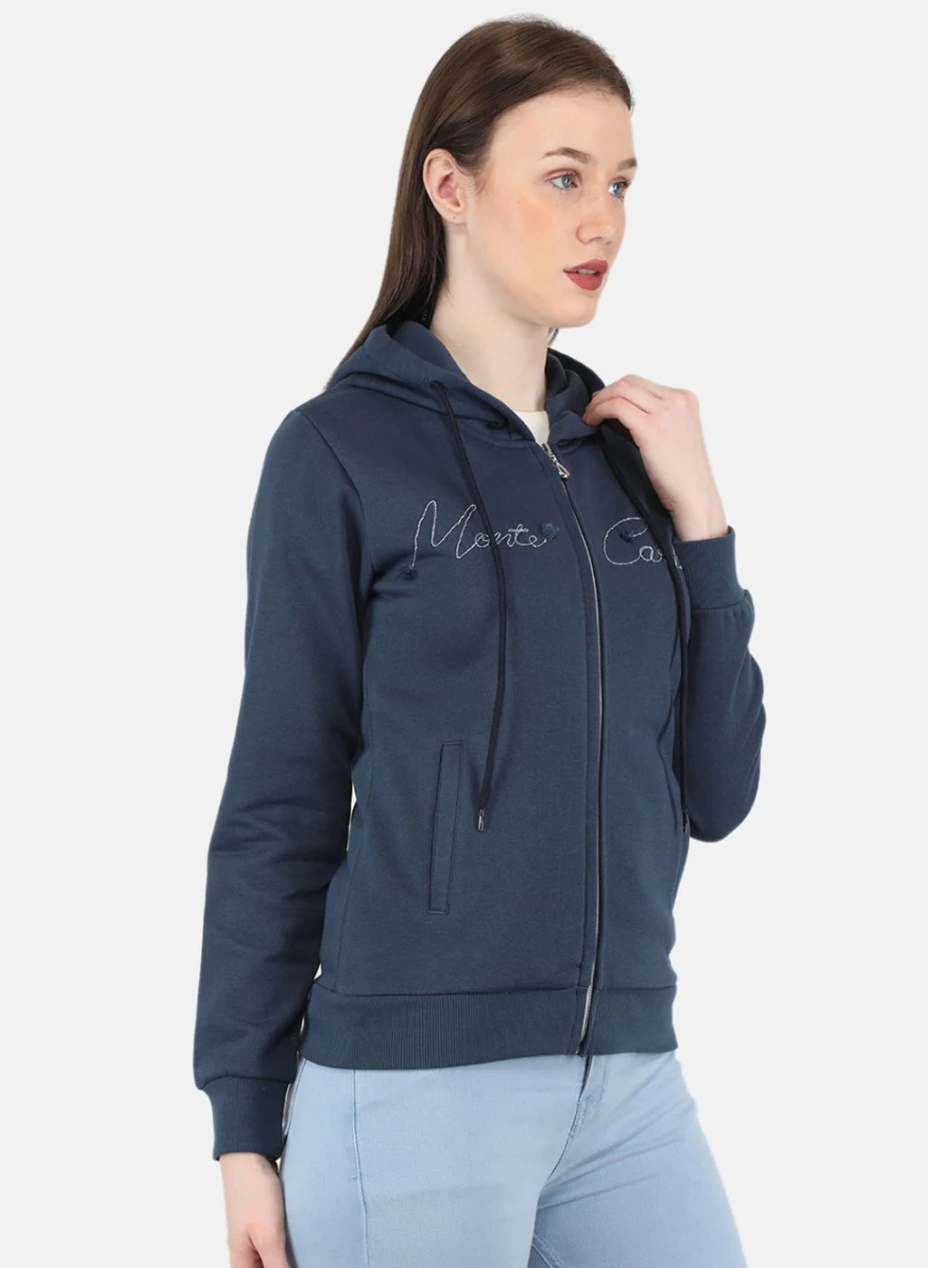 Women Grey Embroidered Sweatshirt - Image 6