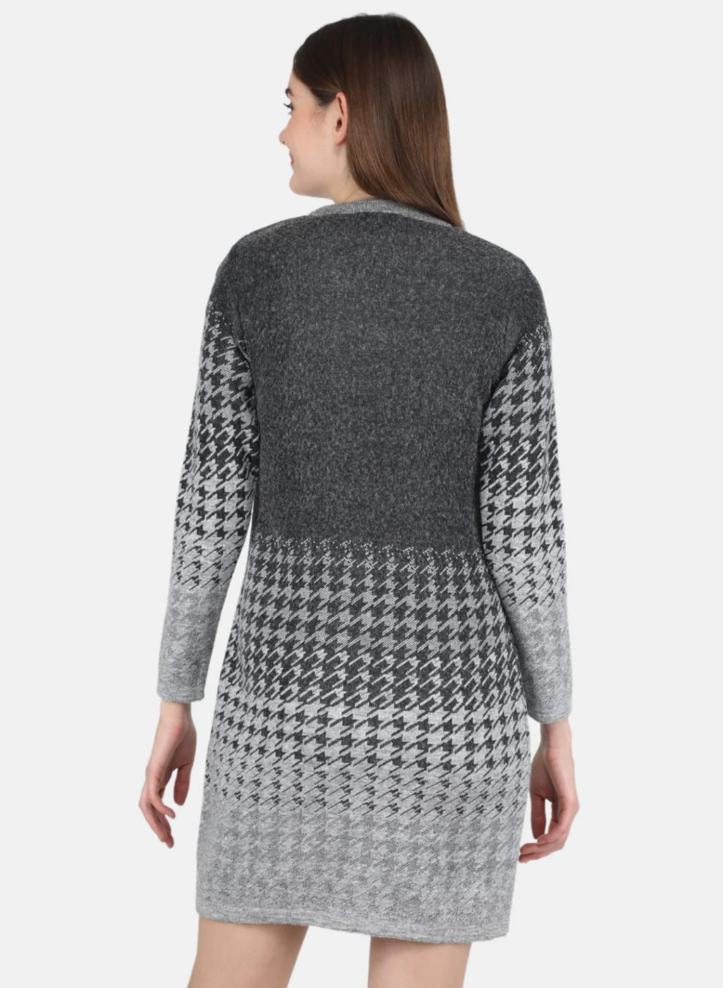 Women Grey Jaquard Dress - Image 3