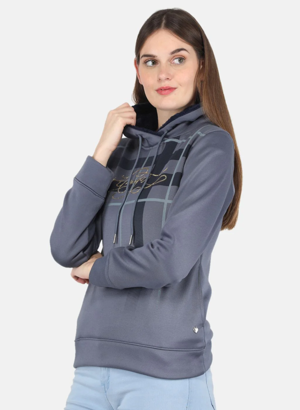 Women Grey Printed Sweatshirt - Image 2