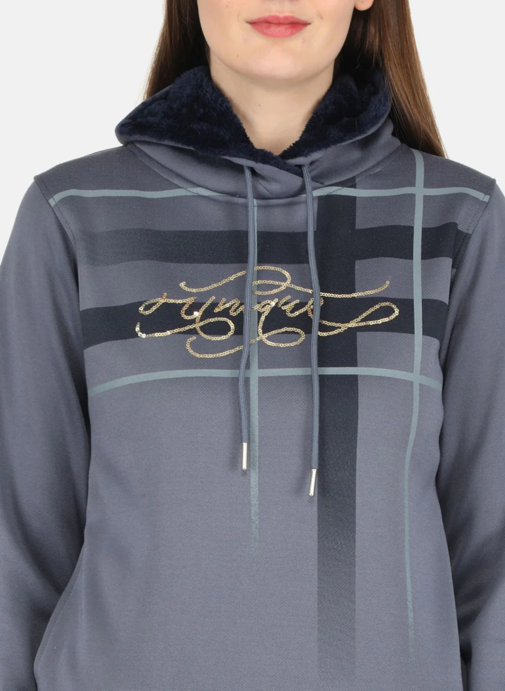 Women Grey Printed Sweatshirt - Image 5