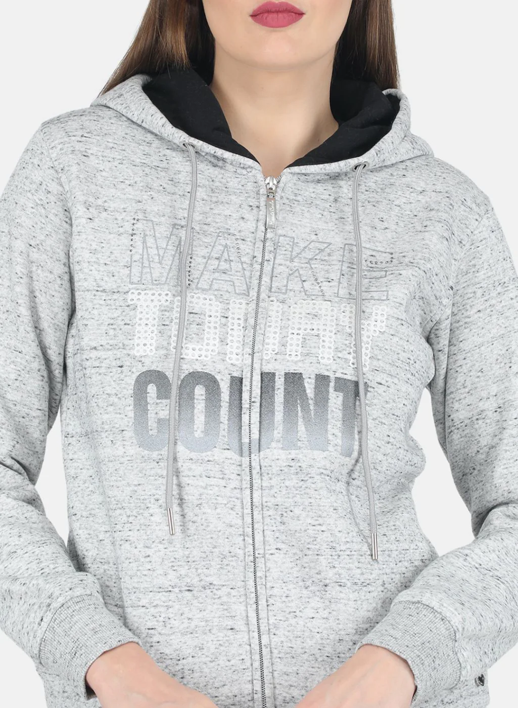 Women Grey Printed Sweatshirt - Image 5
