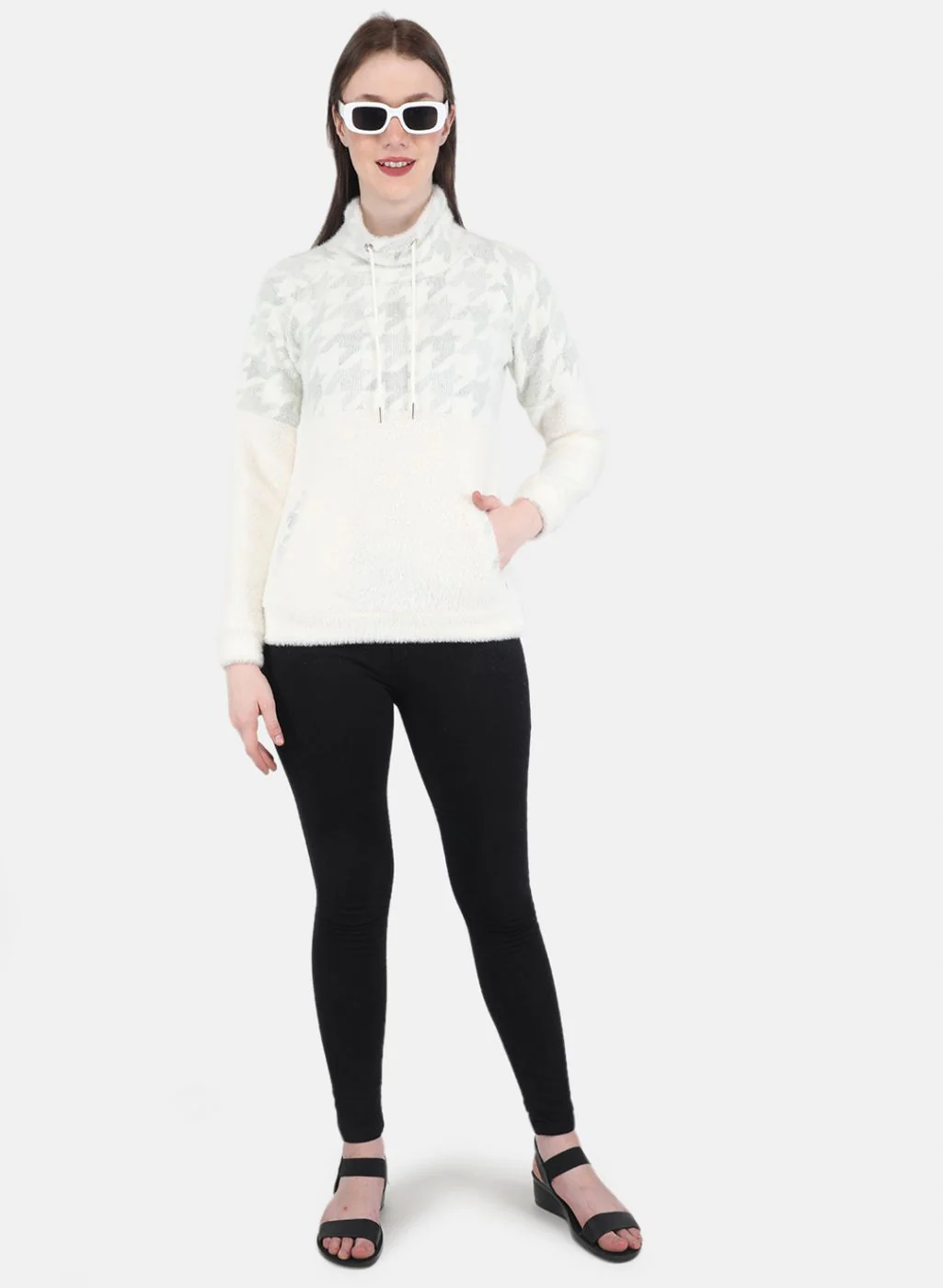 Women Grey Printed Sweatshirt - Image 4