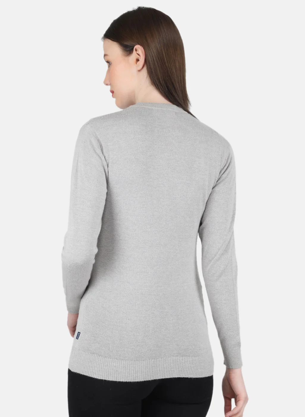 Women Grey Self Design Cardigan - Image 3