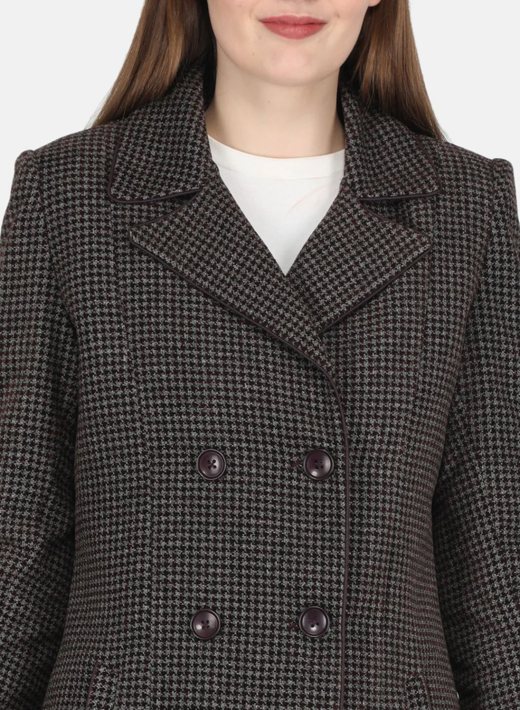 Women Grey Self design Coat - Image 5