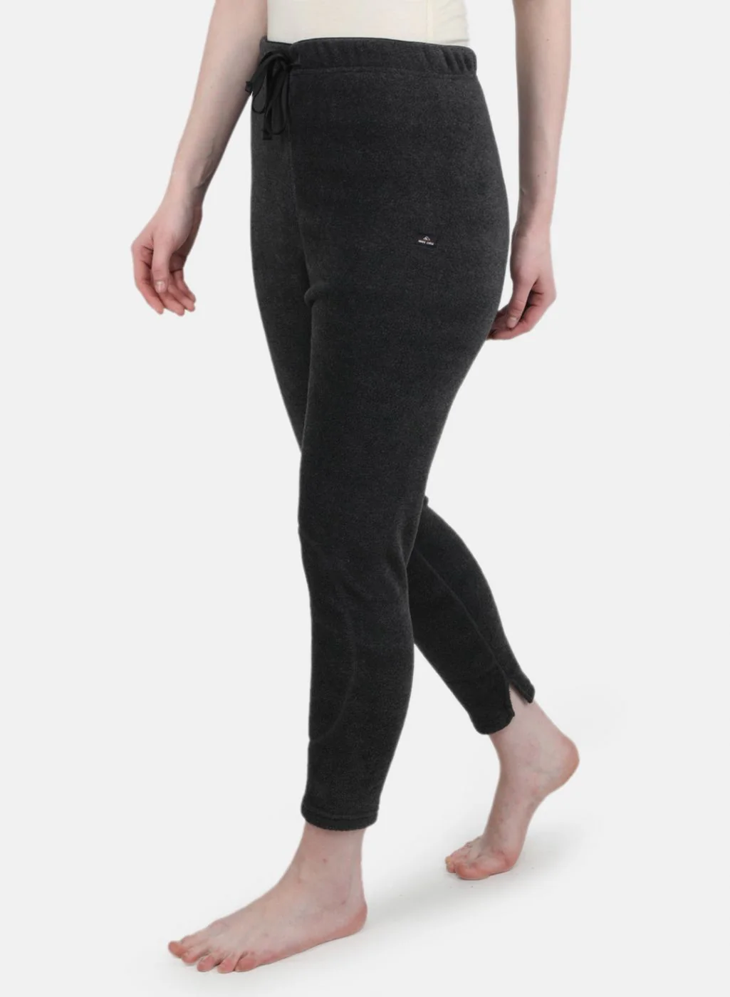 Women Grey Self Design Thermal Lower - Image 2