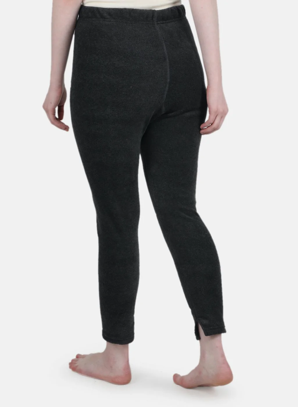 Women Grey Self Design Thermal Lower - Image 3