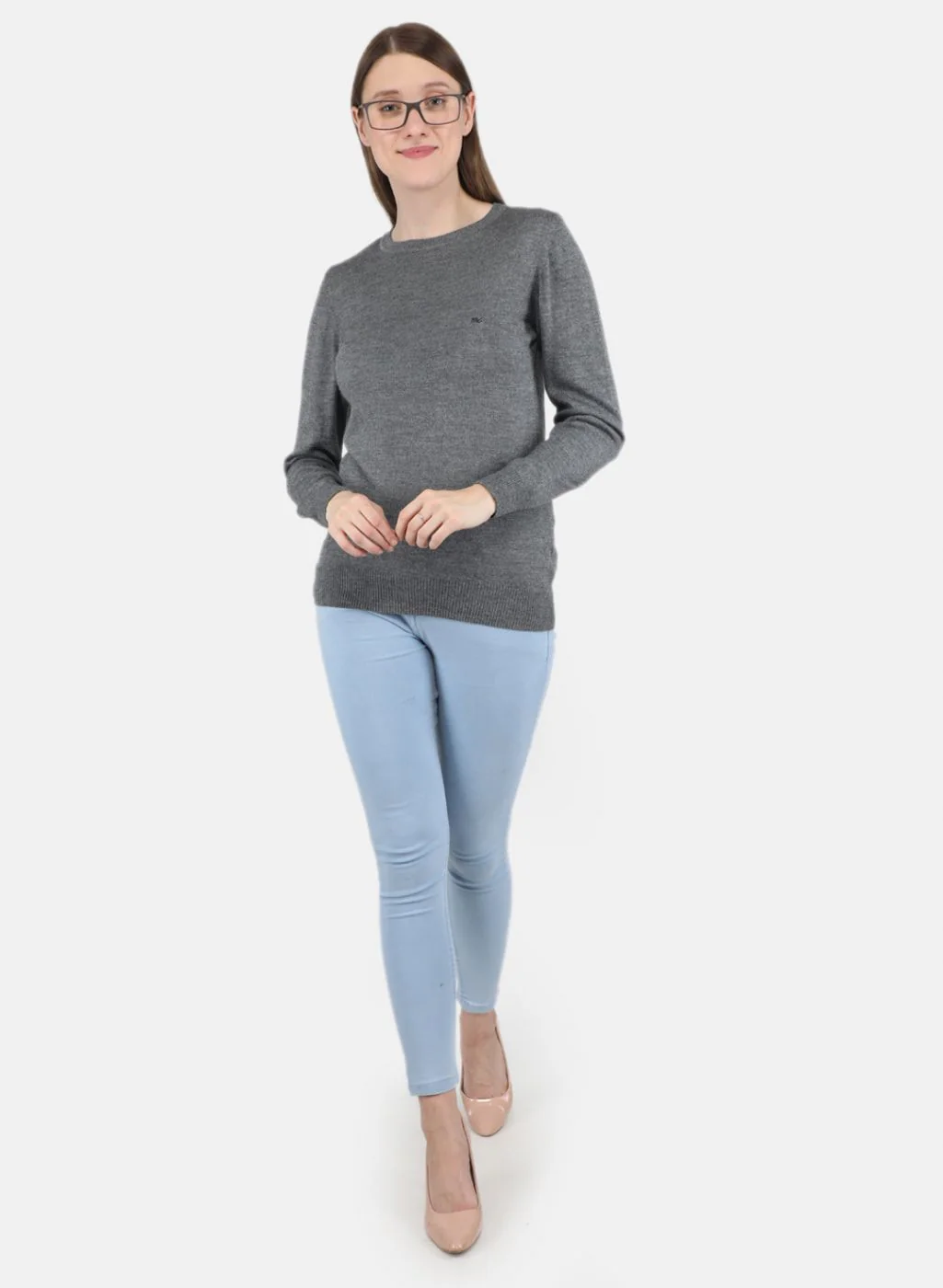Women Grey Solid Top - Image 4