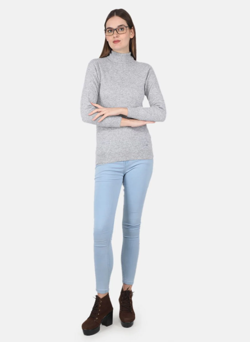 Women Grey Solid Top - Image 4