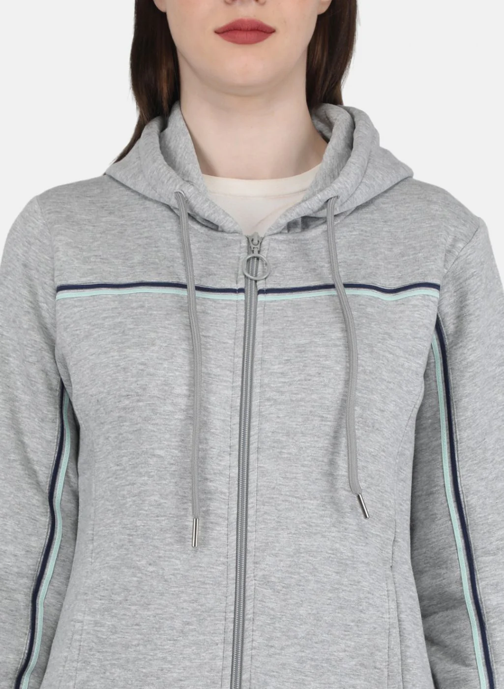 Women Grey Solid Tracksuit - Image 6