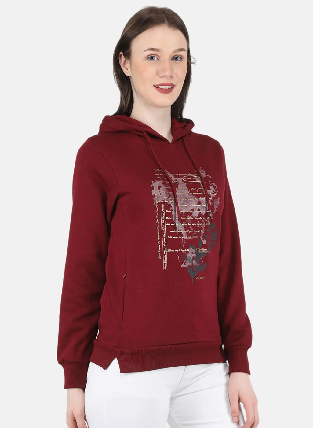 Women Maroon Printed Sweatshirt - Image 6