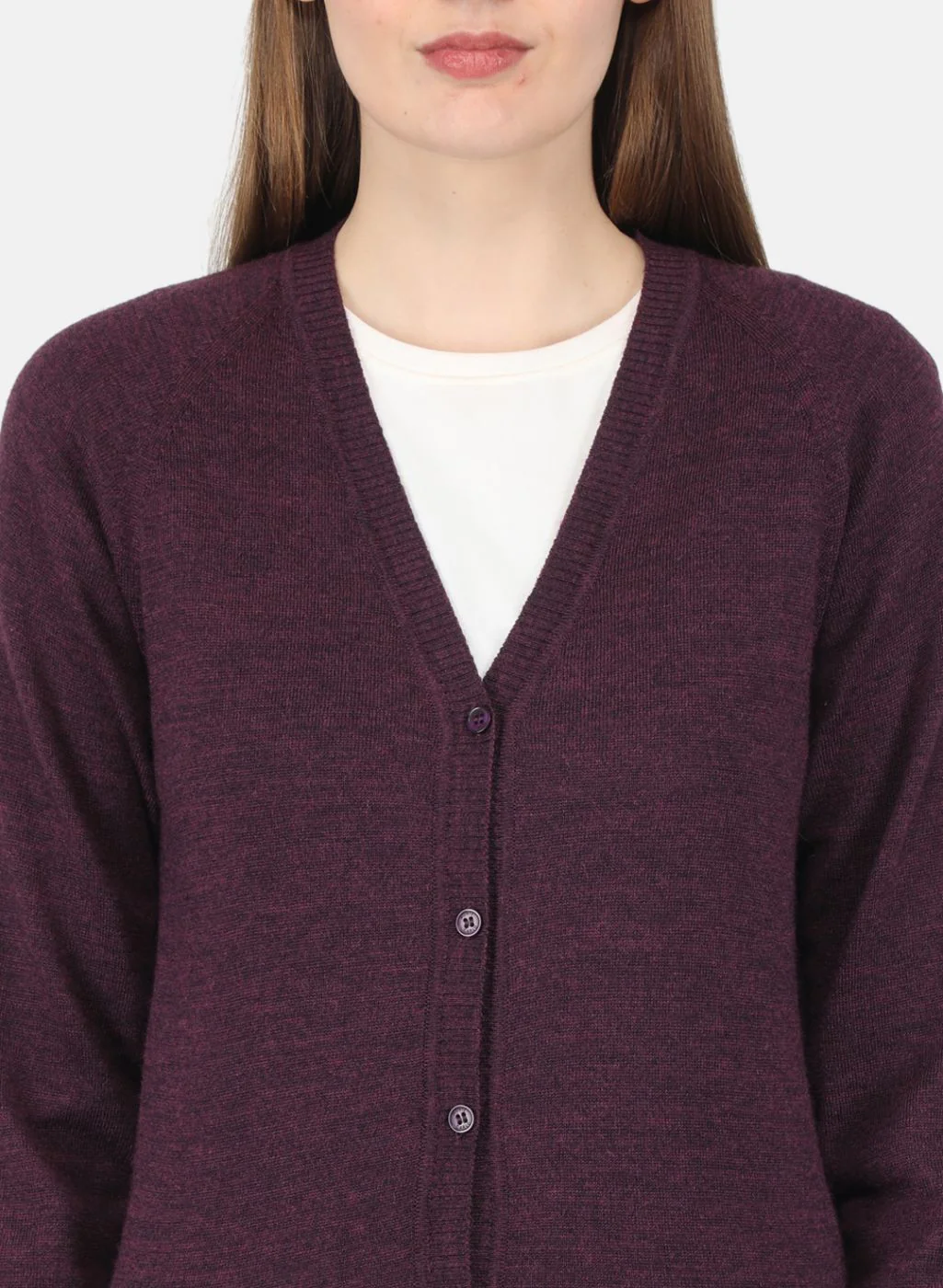 Women Maroon Solid Cardigan - Image 5