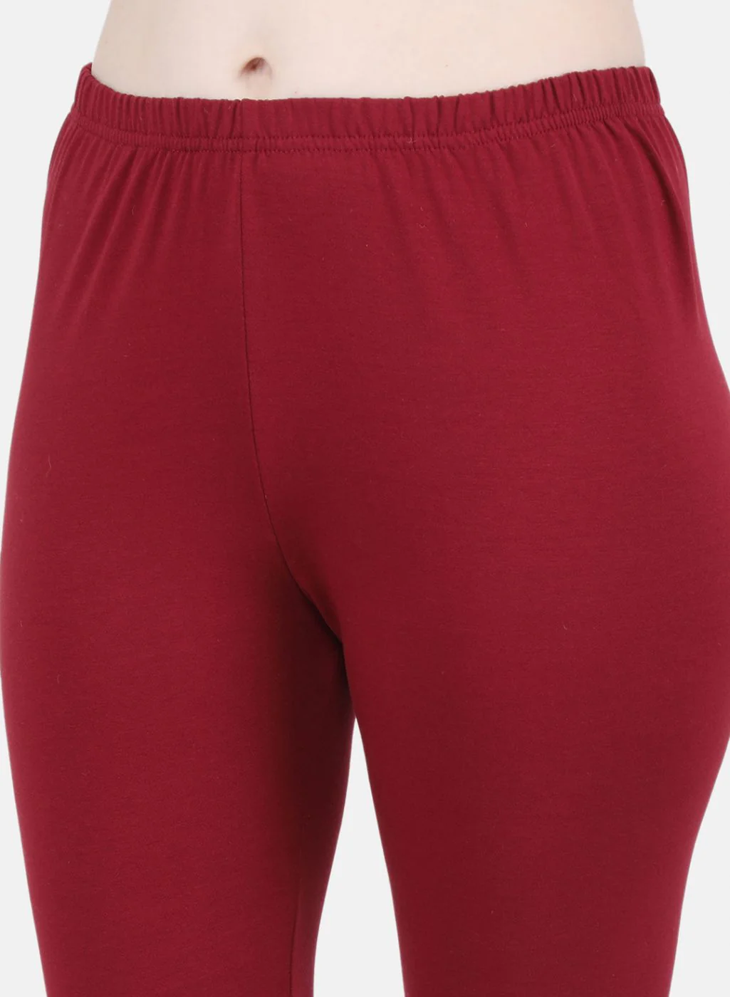 Women Maroon Solid Legging - Image 5