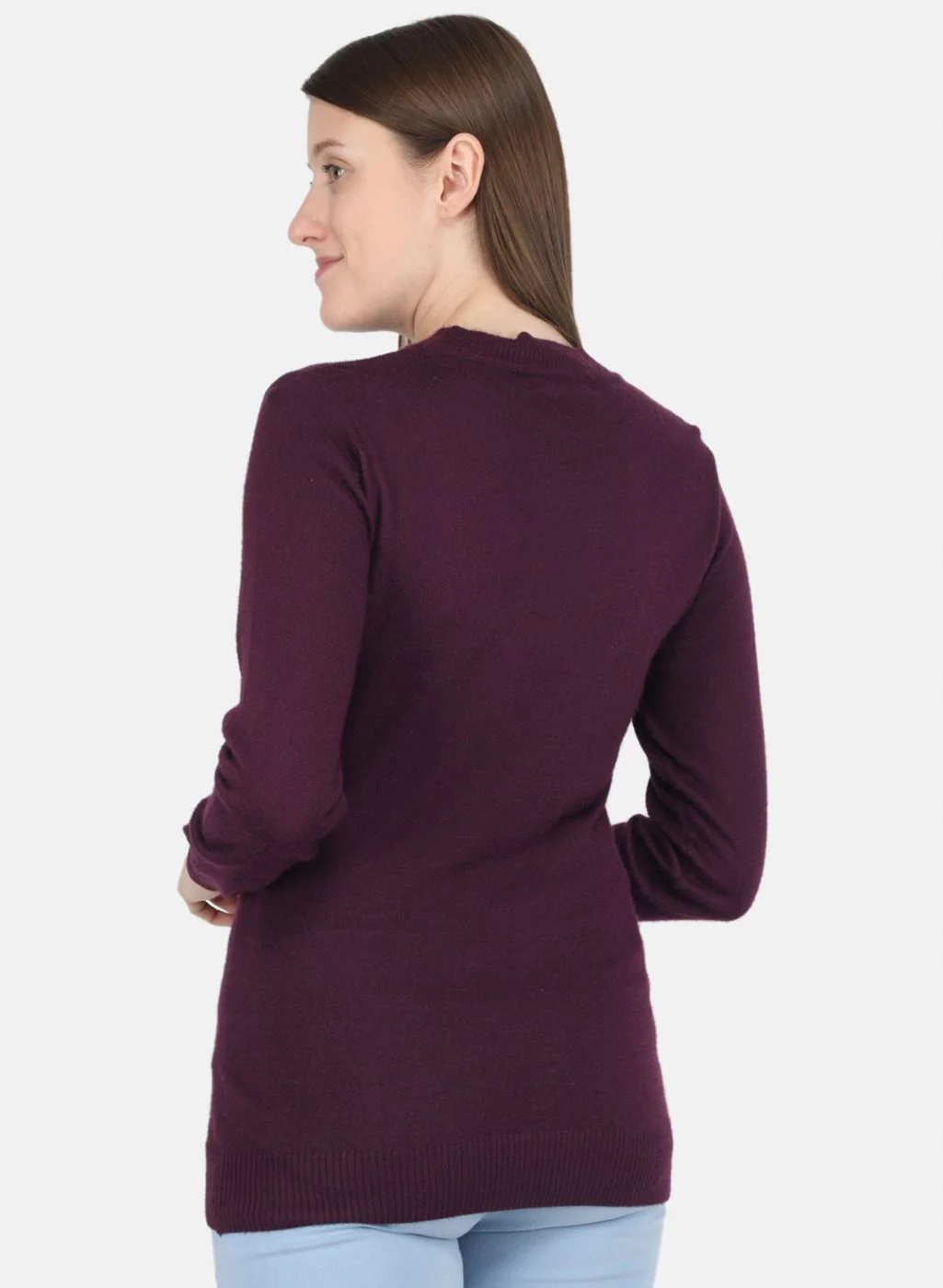 Women Maroon Solid Top - Image 3
