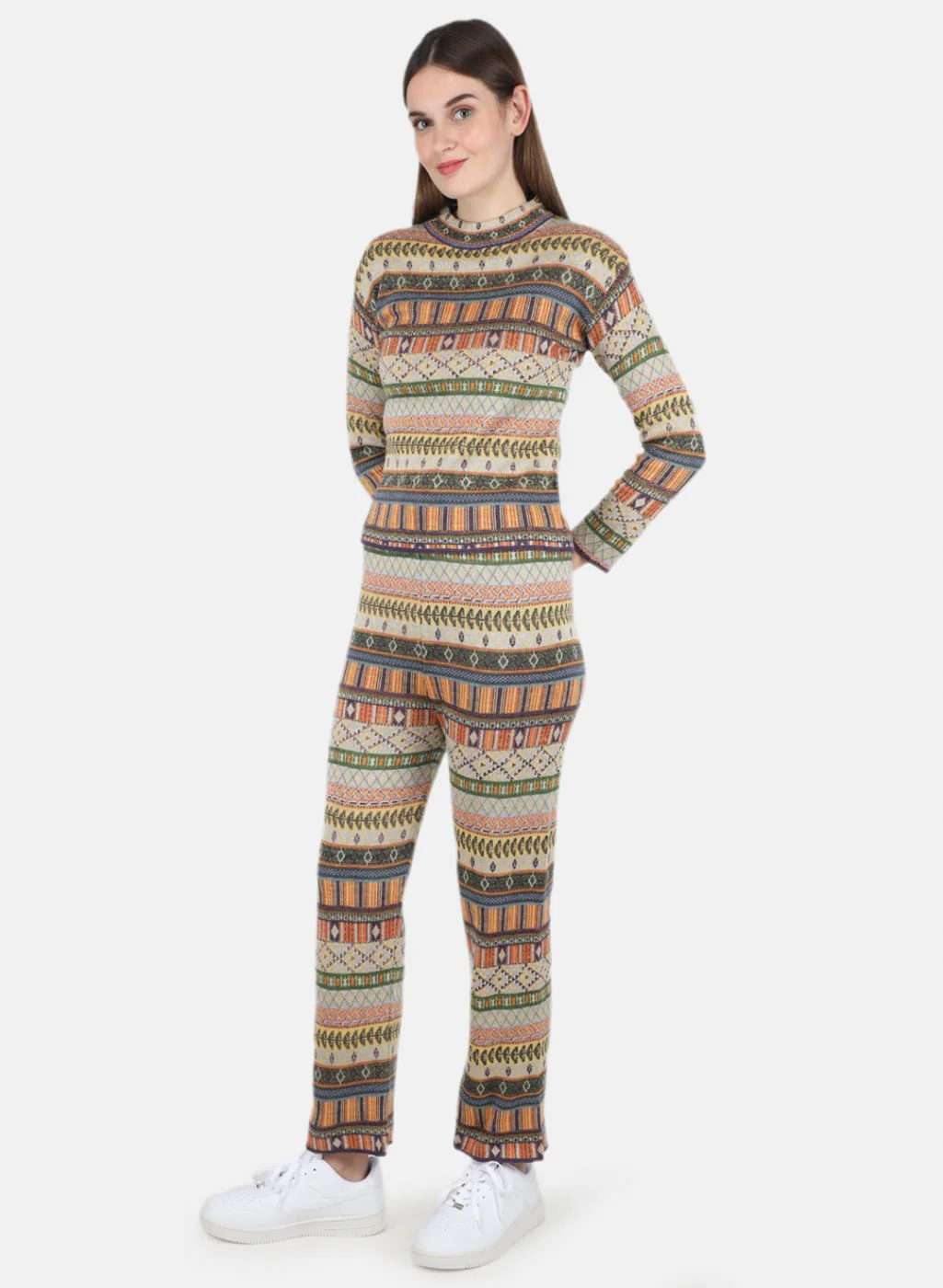 Women Multi Color Jaquard CoordiNAte Set - Image 2