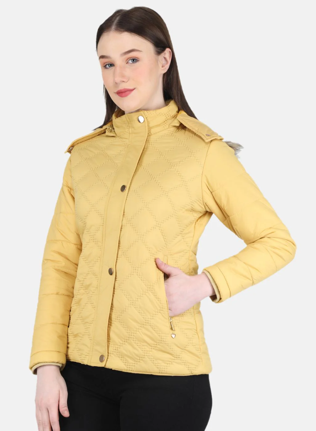 Women Mustard Embroidered Jacket - Image 2