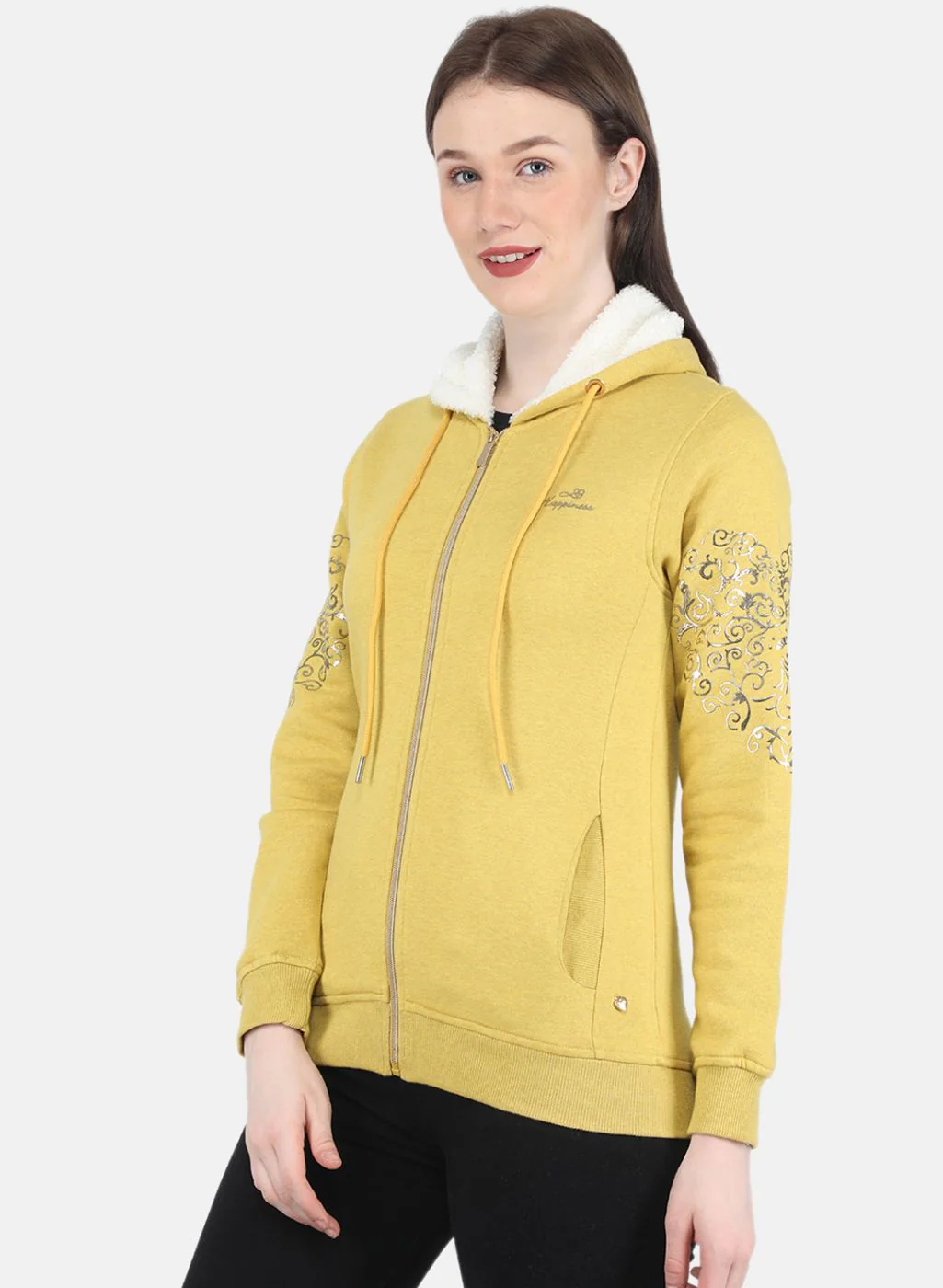 Women Mustard Printed Sweatshirt - Image 2